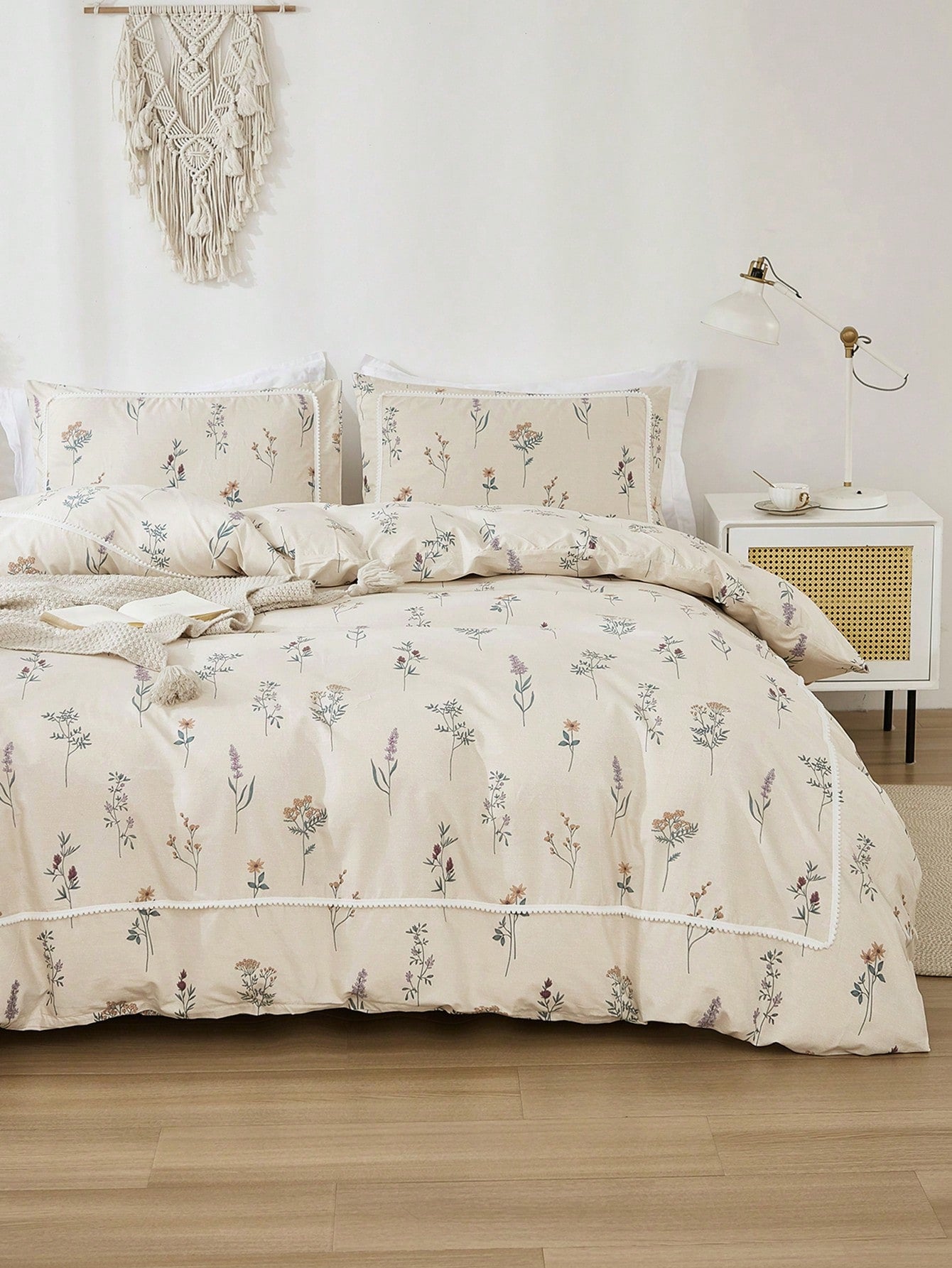 3pcs Floral Printed Bedding Set For Kids Including Duvet Cover And 2 Pillowcases