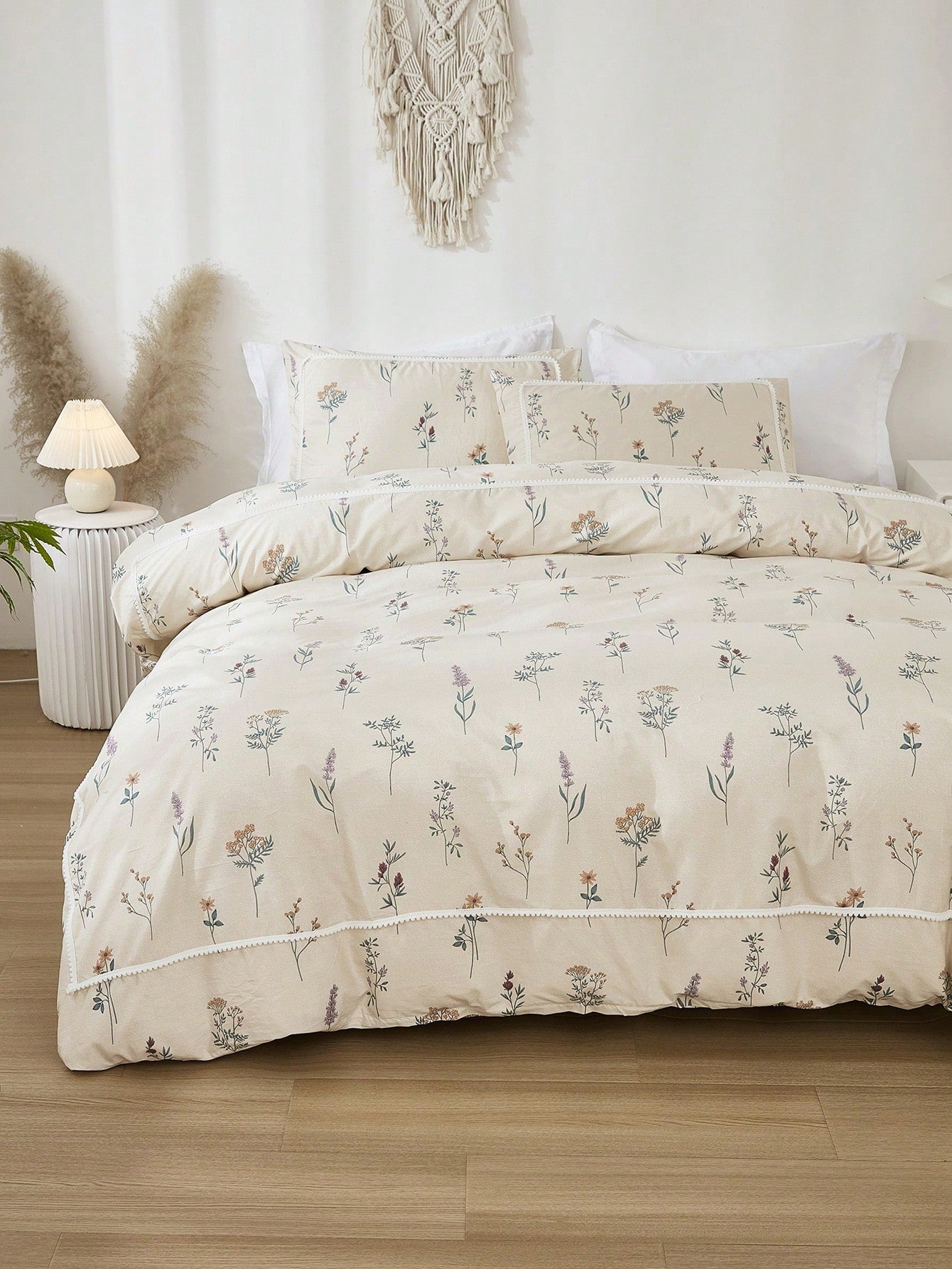 3pcs Floral Printed Bedding Set For Kids Including Duvet Cover And 2 Pillowcases