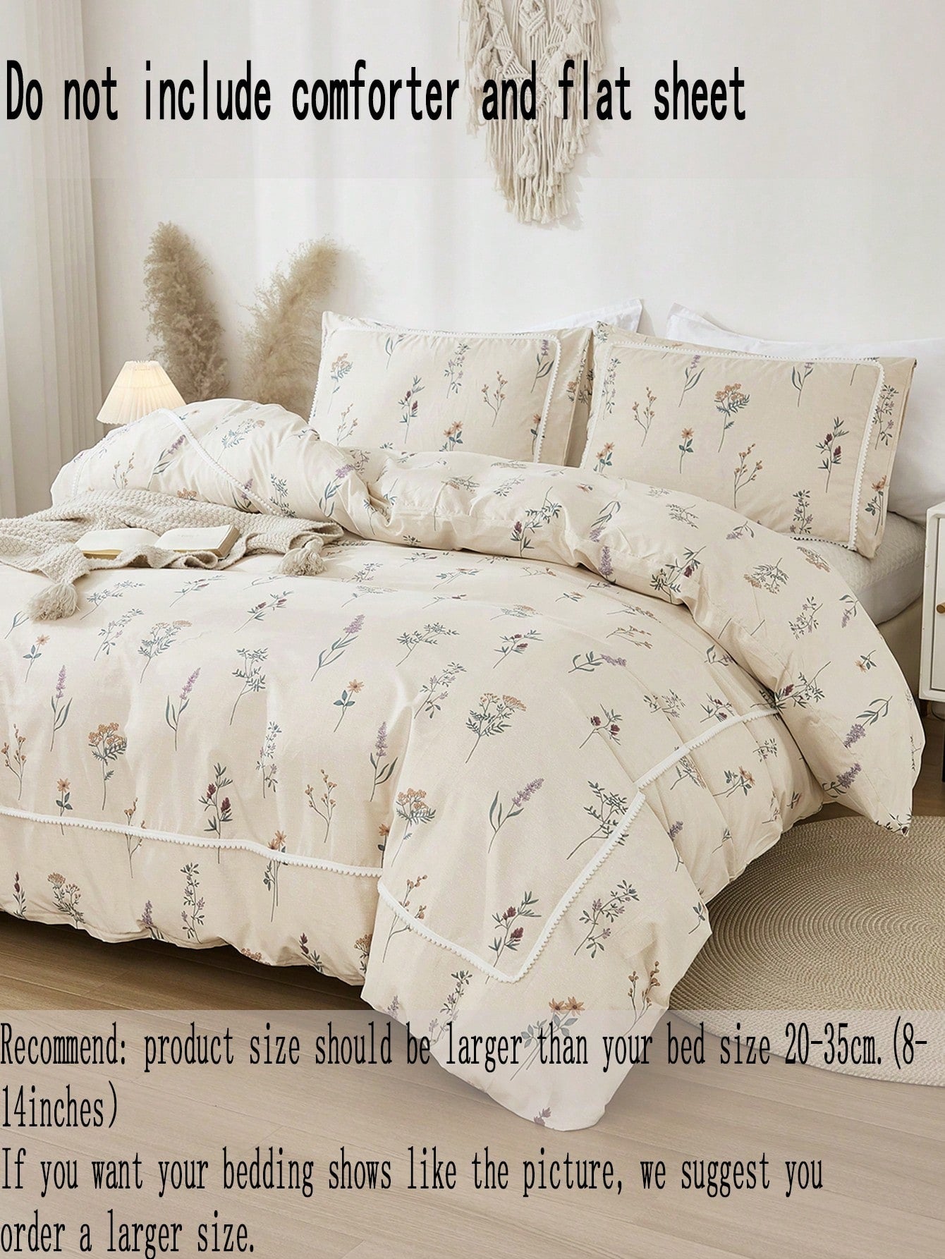 3pcs Floral Printed Bedding Set For Kids Including Duvet Cover And 2 Pillowcases