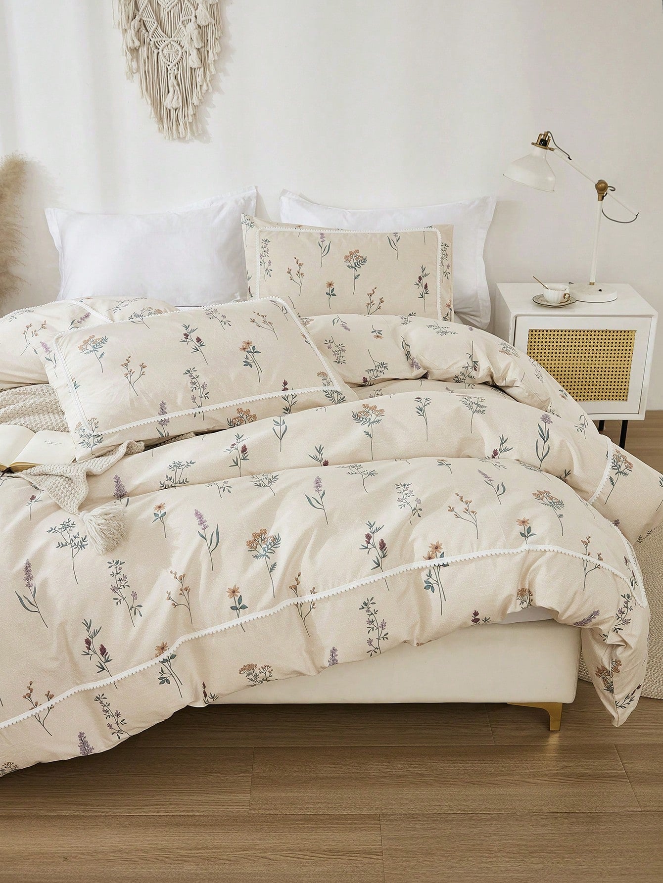 3pcs Floral Printed Bedding Set For Kids Including Duvet Cover And 2 Pillowcases