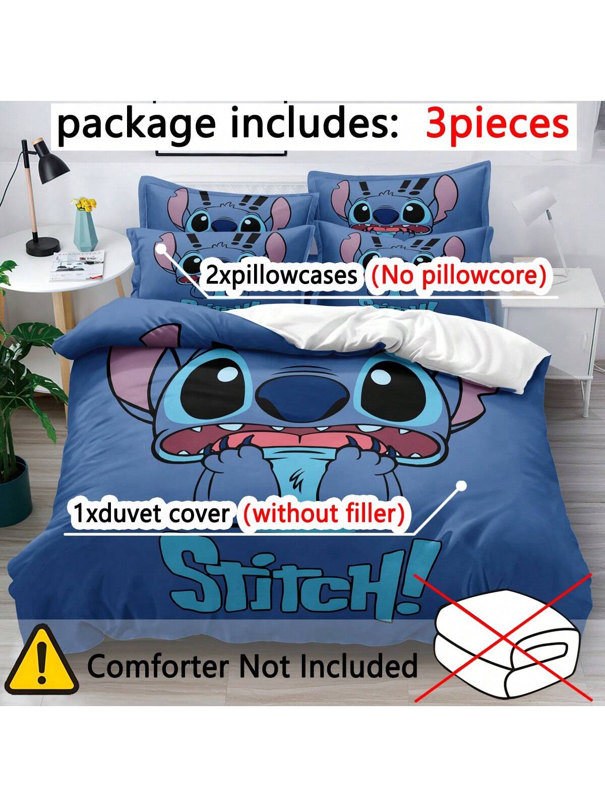 3pcs Cartoon Stifler Pattern Comforter Cover Set - Soft & Comfortable Bedding Set For Bedroom, Guest Room And Dorm Decor, Includes 1 Duvet Cover And 2 Pillowcases