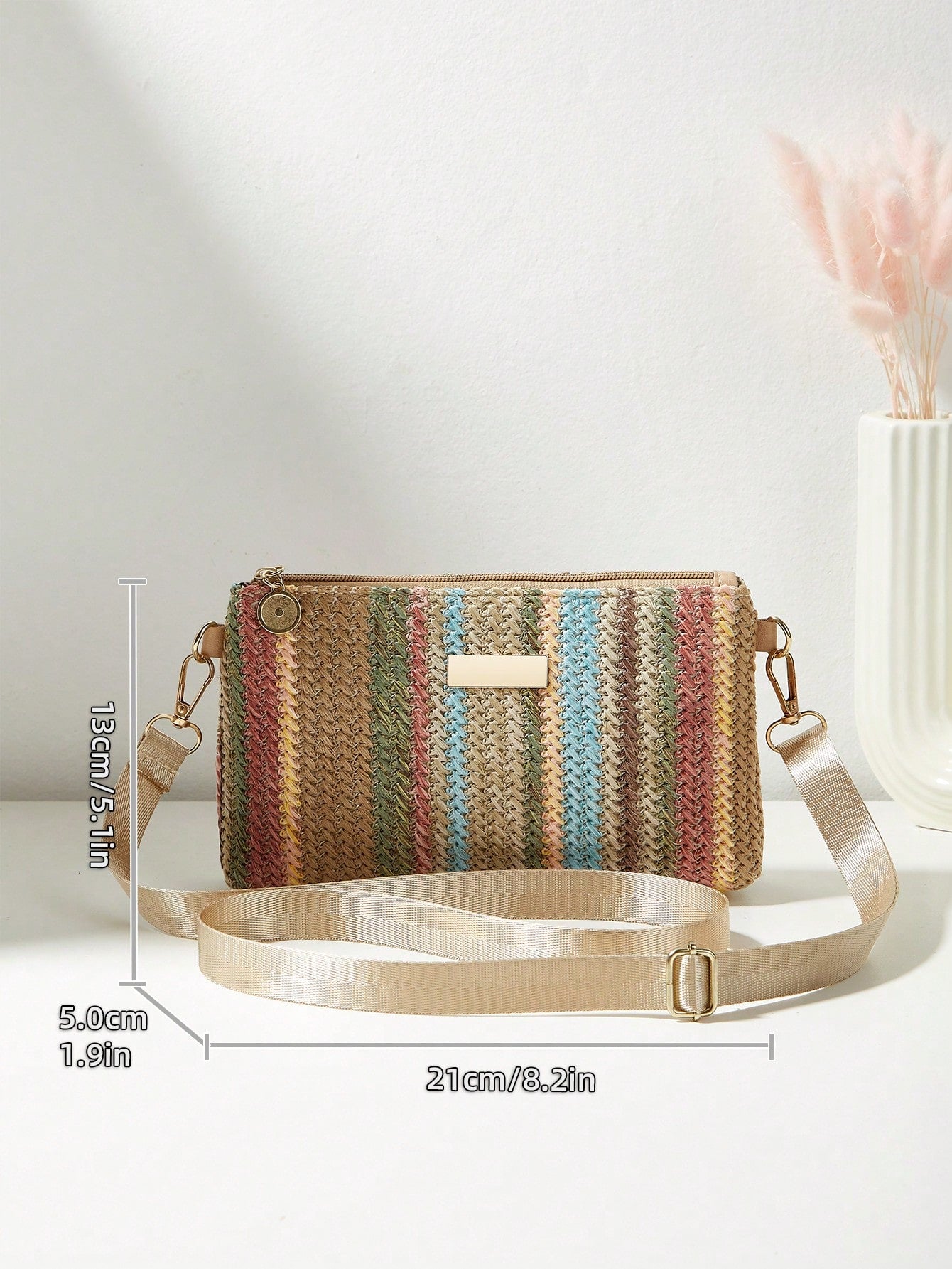 Multi-Functional High Quality Straw Woven Small Square Bag