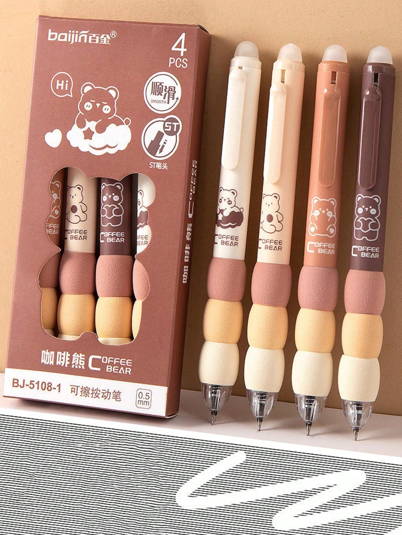 1pc/2pcs/4pcs/Box Erasable Push-Button Pens, Random Styles