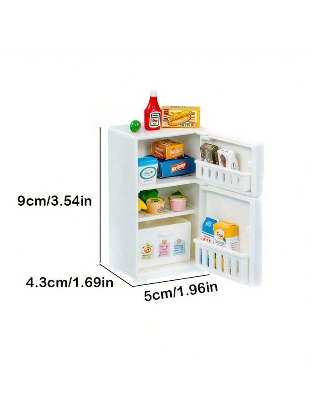 16pcs Mini Refrigerator Toys, Simulation Food Children's Toys, Dollhouse Miniature Kitchen Play