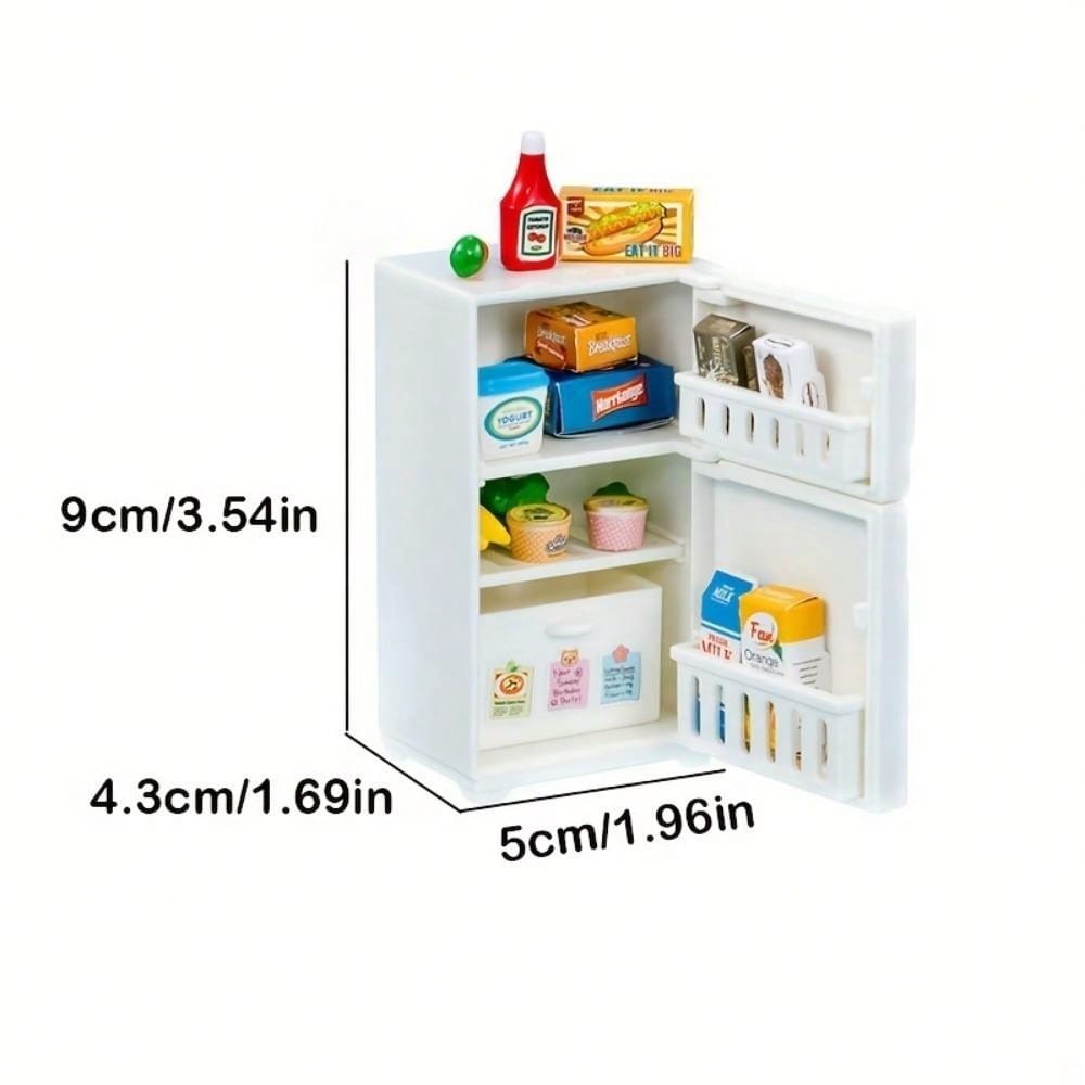 16pcs Mini Refrigerator Toys, Simulation Food Children's Toys, Dollhouse Miniature Kitchen Play