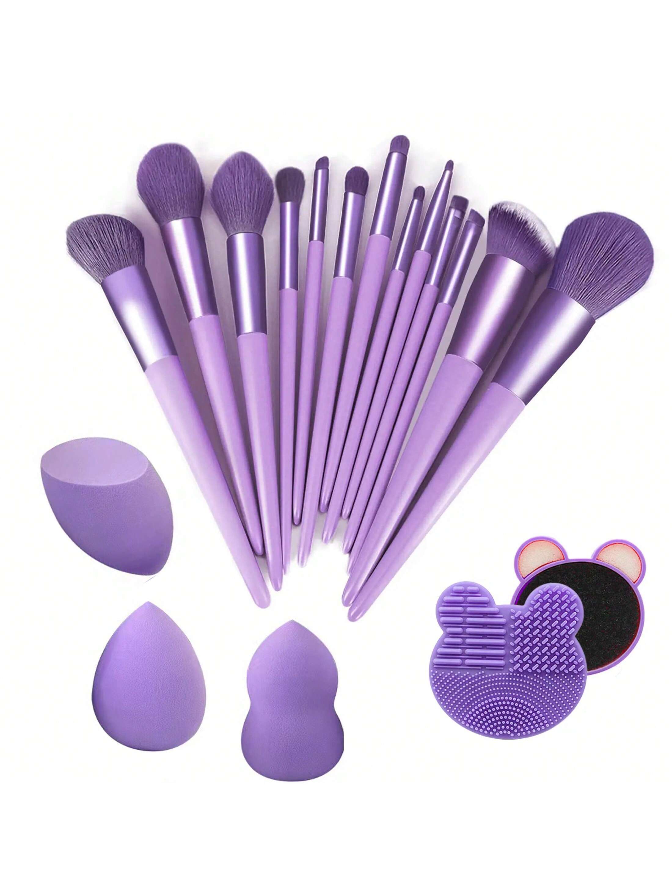 Makeup Brush 13pcs Brushes Set3pcs Cosmetic Makeup Sponge1pcs Makeup Brush Cleaning Box Beauty Tool Eyeshadow Blush Professional Brushes