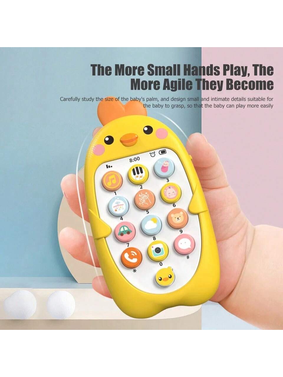 1PC Baby Musical Learning Toy Phone With Lights Teether Toy Early Educational Mobile Phone Battery Powered Silicone Baby Chewing Toys Plastic Infant Gift(Some Parts Random Color)