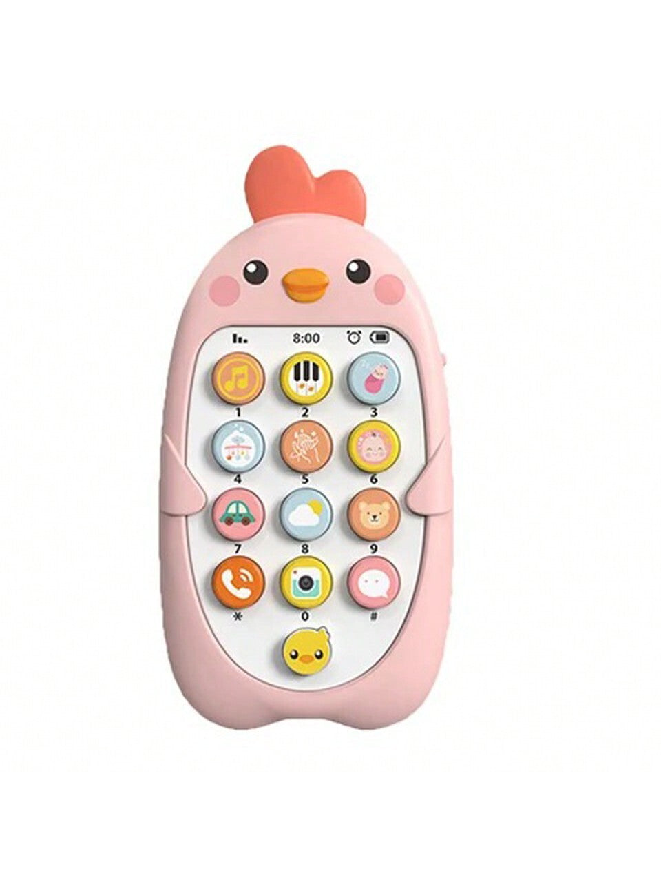 1PC Baby Musical Learning Toy Phone With Lights Teether Toy Early Educational Mobile Phone Battery Powered Silicone Baby Chewing Toys Plastic Infant Gift(Some Parts Random Color)