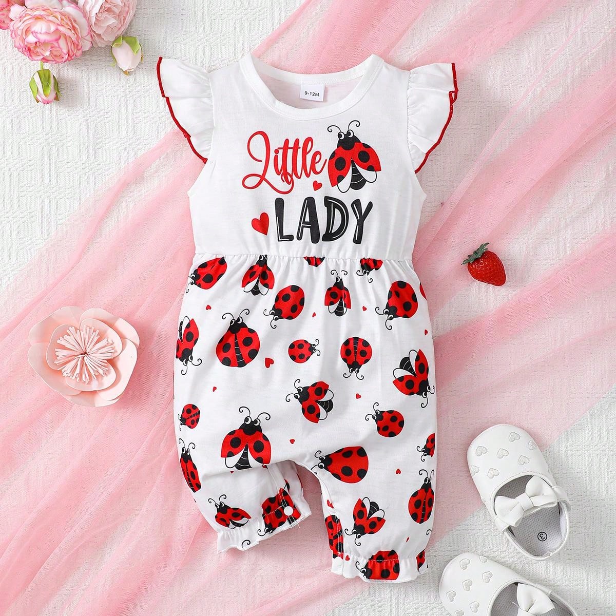 Baby Girl Simple Casual Cute Everyday Wear Ladybug