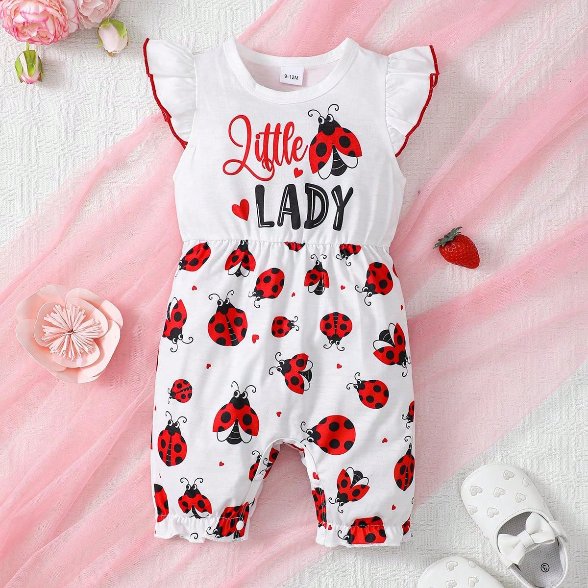 Baby Girl Simple Casual Cute Everyday Wear Ladybug