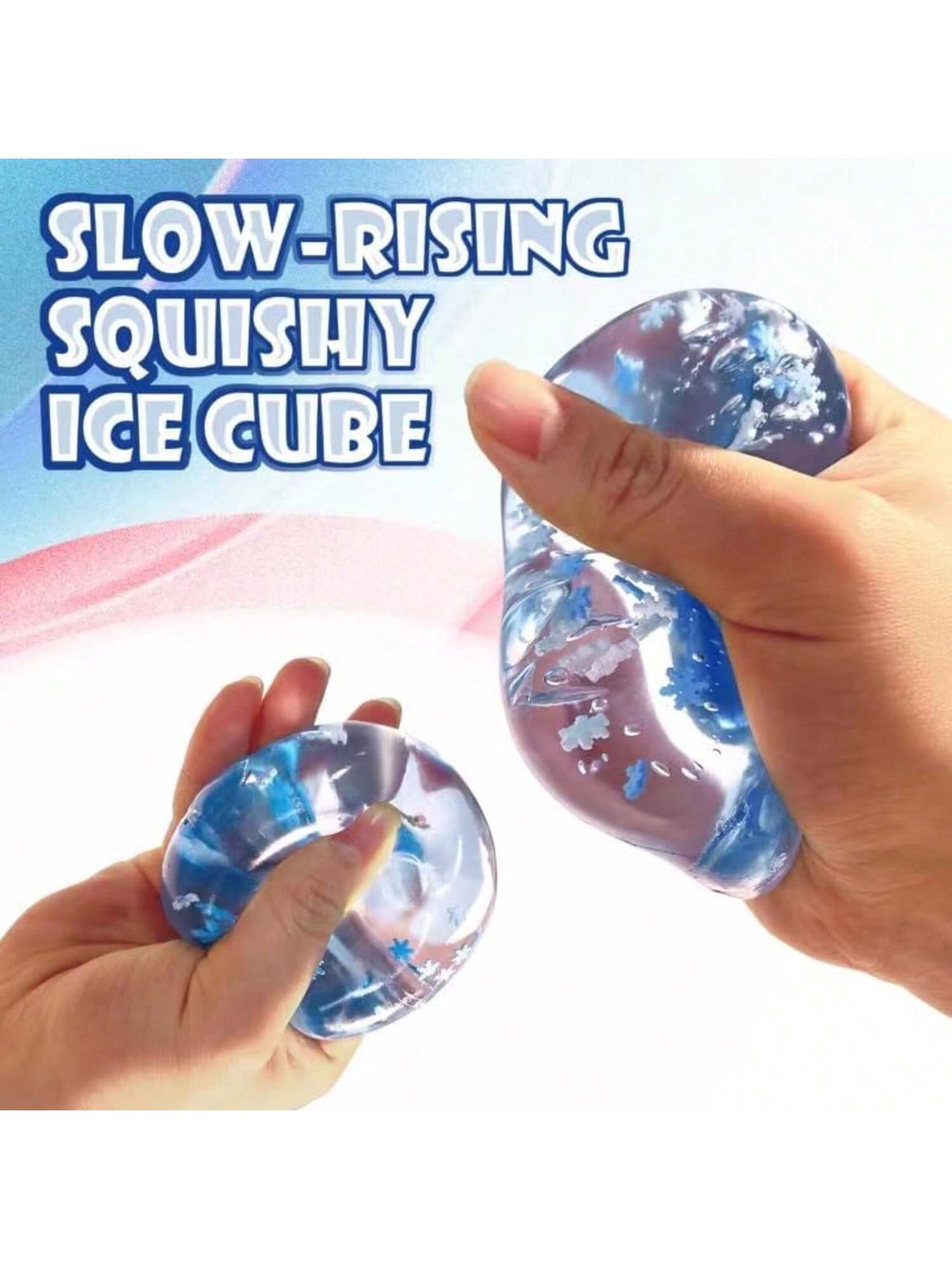 Squishy Ice Cube Stress Balls - 1Pack Sensory Squishy Ice Toy Squishy Balls For Adults Anxiety Relief - Funny Fidget Stress Balls Squishy Stress Calming Toys For