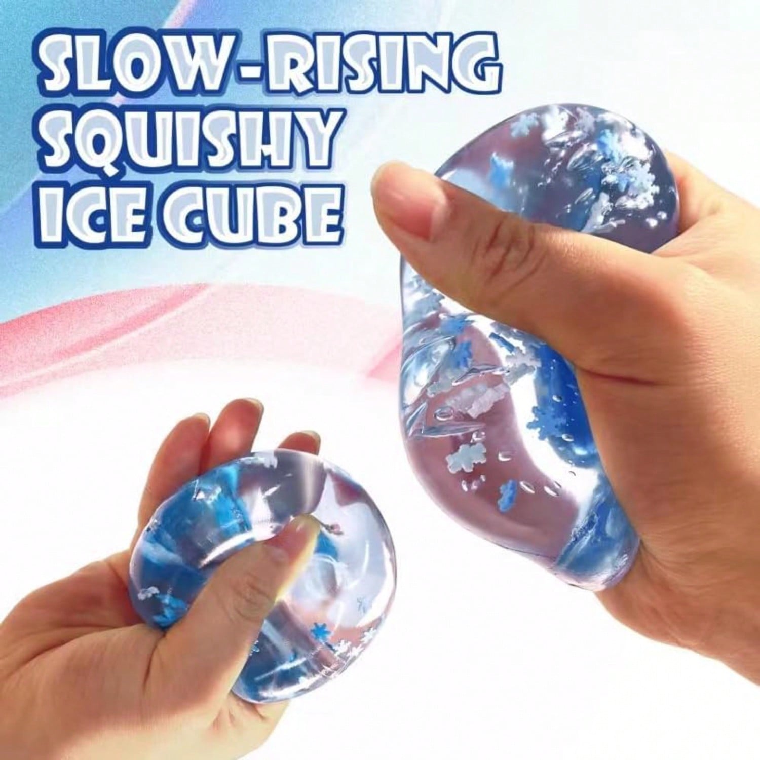 Squishy Ice Cube Stress Balls - 1Pack Sensory Squishy Ice Toy Squishy Balls For Adults Anxiety Relief - Funny Fidget Stress Balls Squishy Stress Calming Toys For