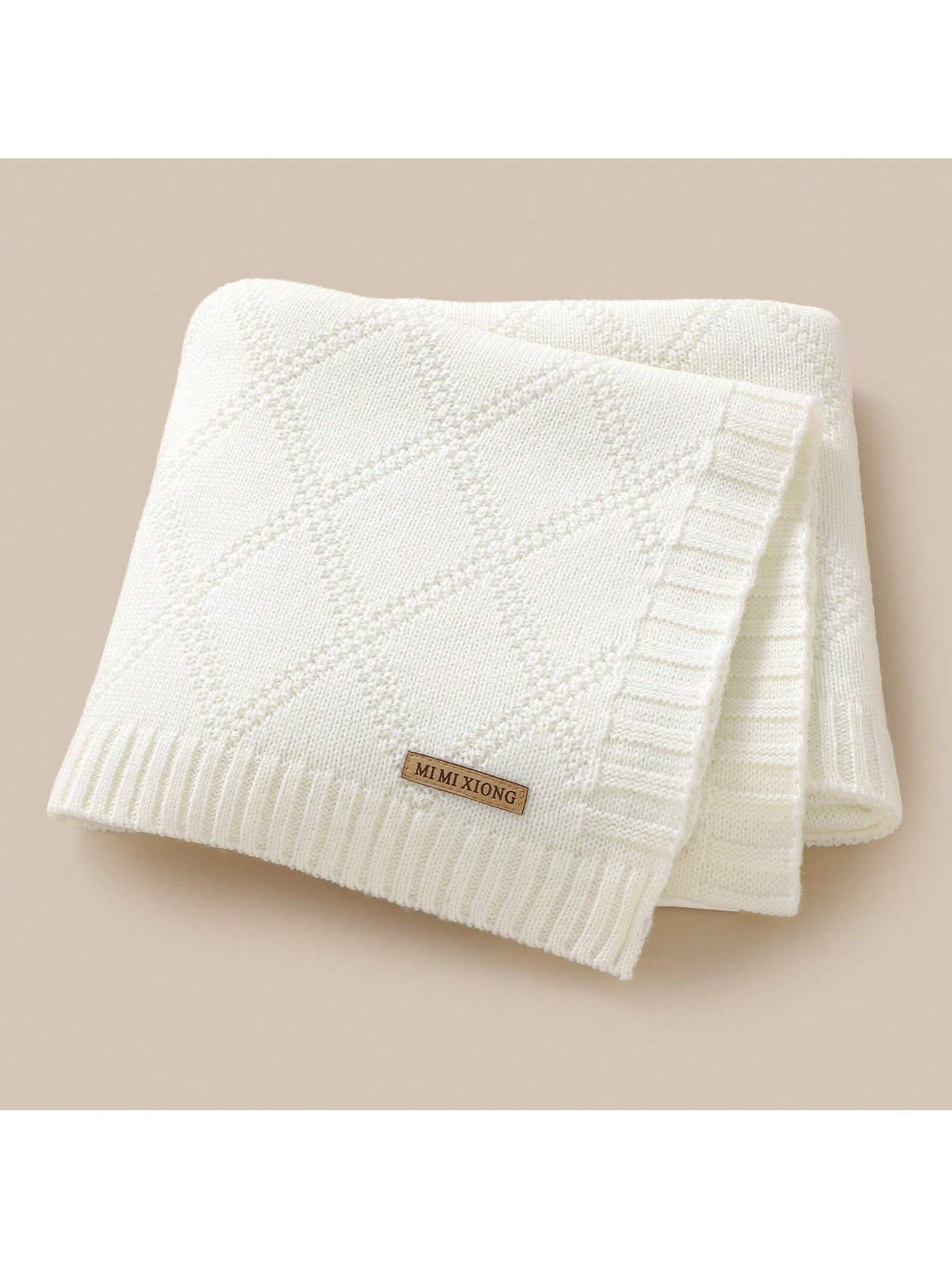 1pc Soft And Simple Knitted Baby Blanket, Suitable For All Seasons