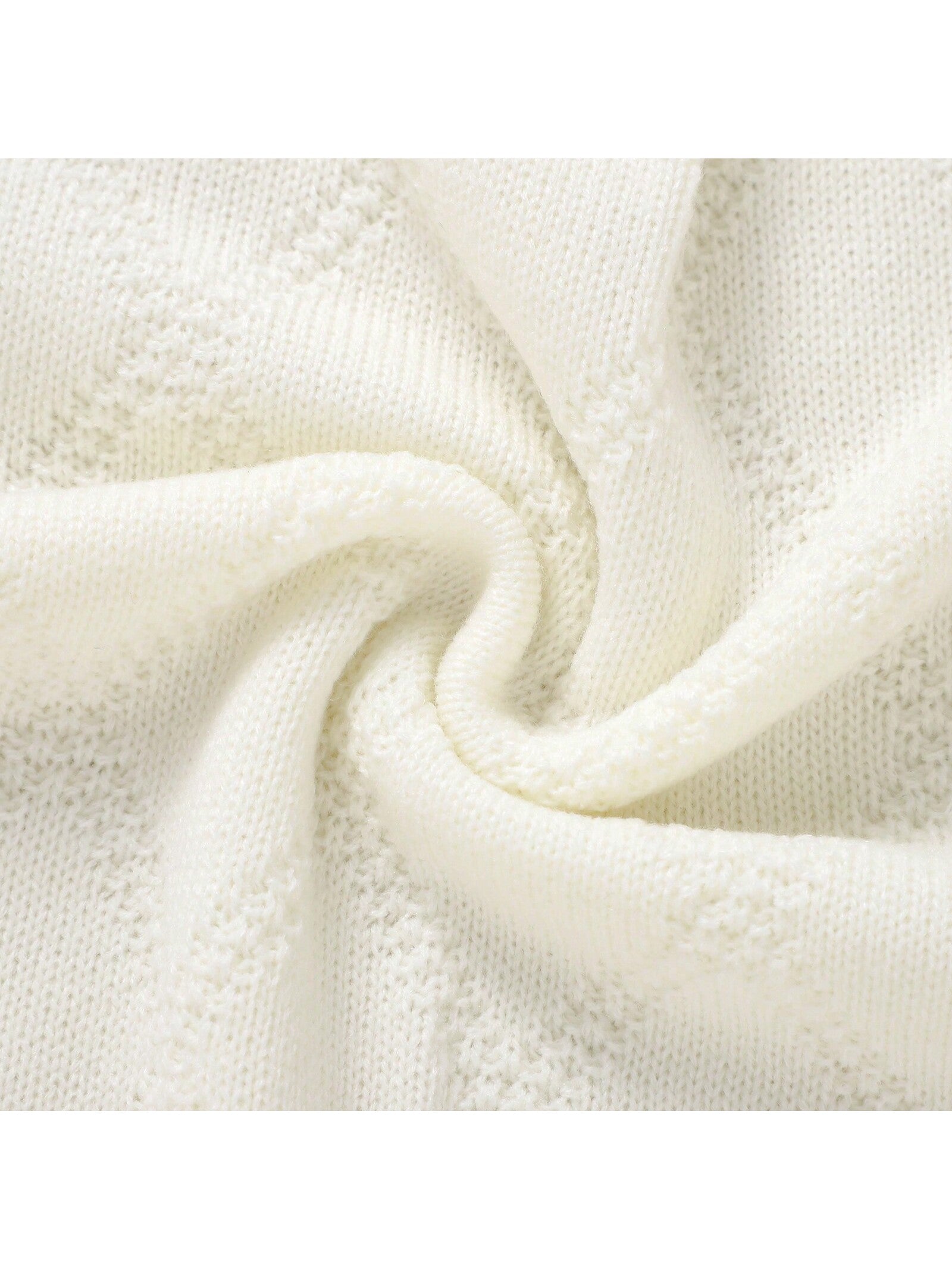 1pc Soft And Simple Knitted Baby Blanket, Suitable For All Seasons