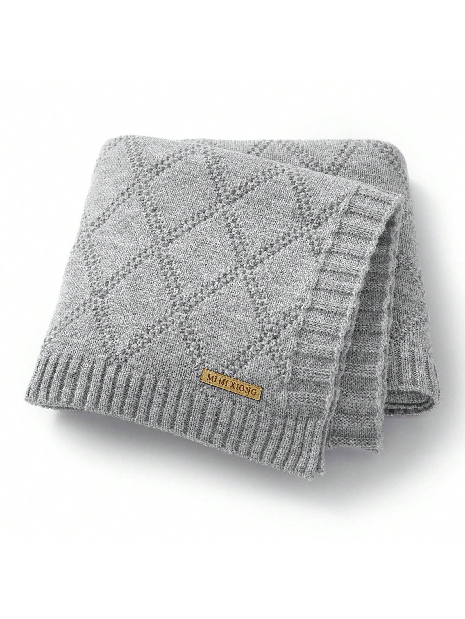 1pc Soft And Simple Knitted Baby Blanket, Suitable For All Seasons