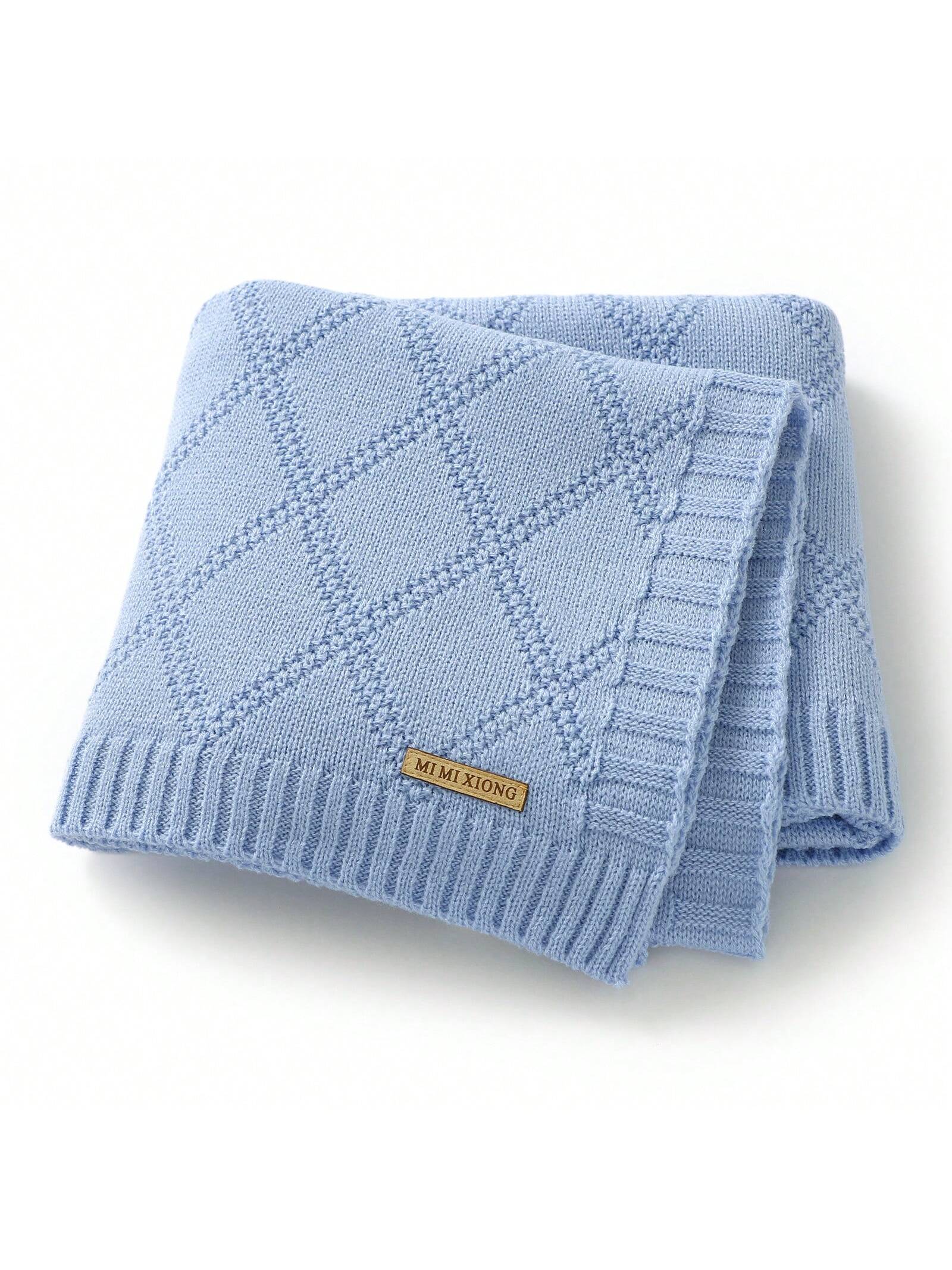 1pc Soft And Simple Knitted Baby Blanket, Suitable For All Seasons