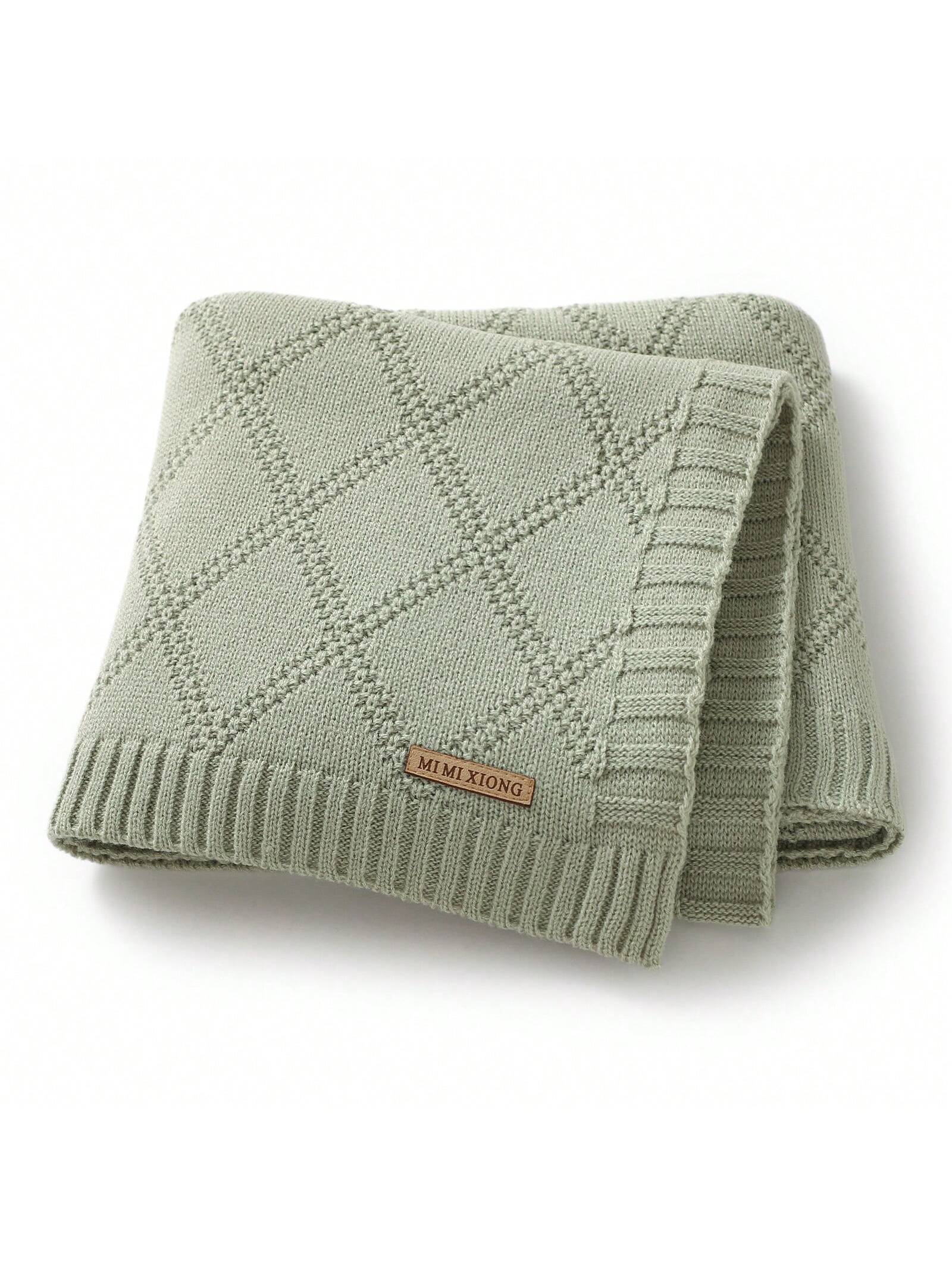 1pc Soft And Simple Knitted Baby Blanket, Suitable For All Seasons