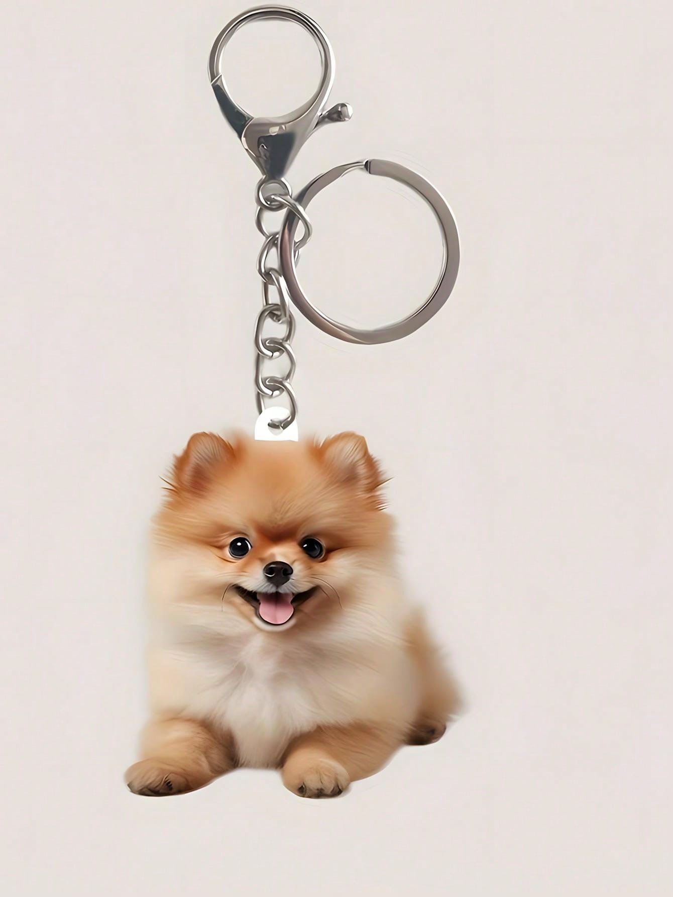 1pc 2D Pet Dog Keychain Cute Animal Acrylic Key Chain For Backpack, Car Rearview Mirror, Home Decoration - Great Gift For Dog Lovers, Mom, Dad, Friends