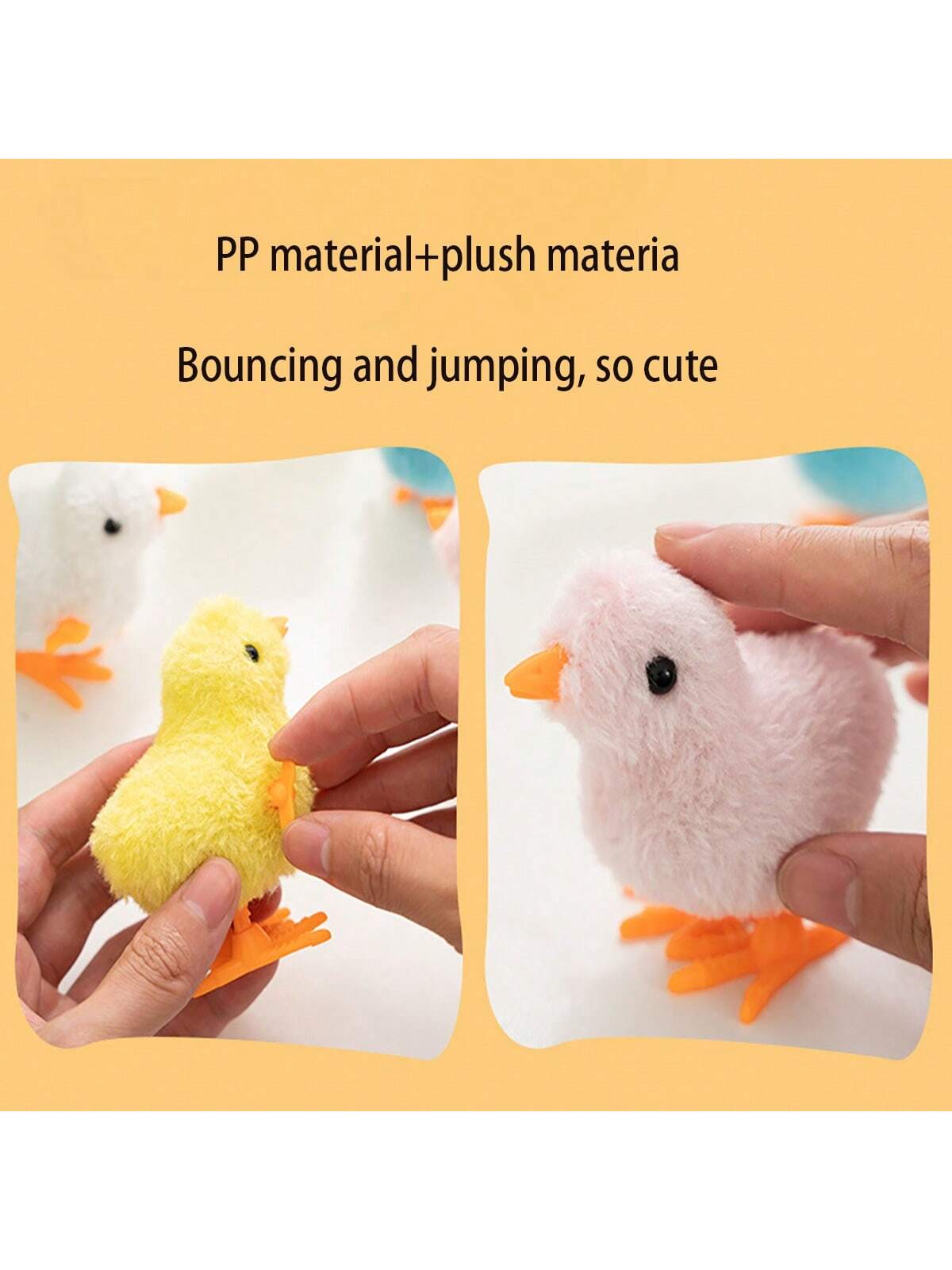 1 PC On Chain Spring Jumping Plush Chicken Simulation Hot Selling Emotional Toy