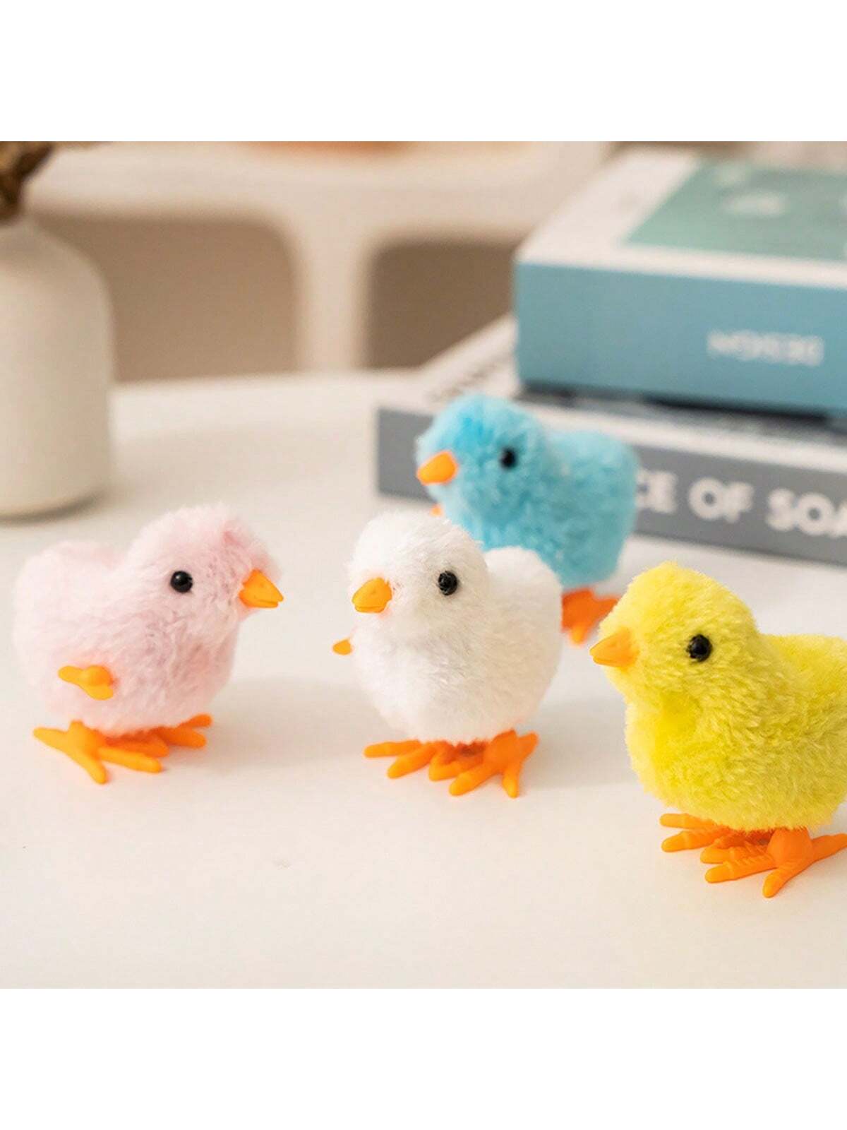 1 PC On Chain Spring Jumping Plush Chicken Simulation Hot Selling Emotional Toy