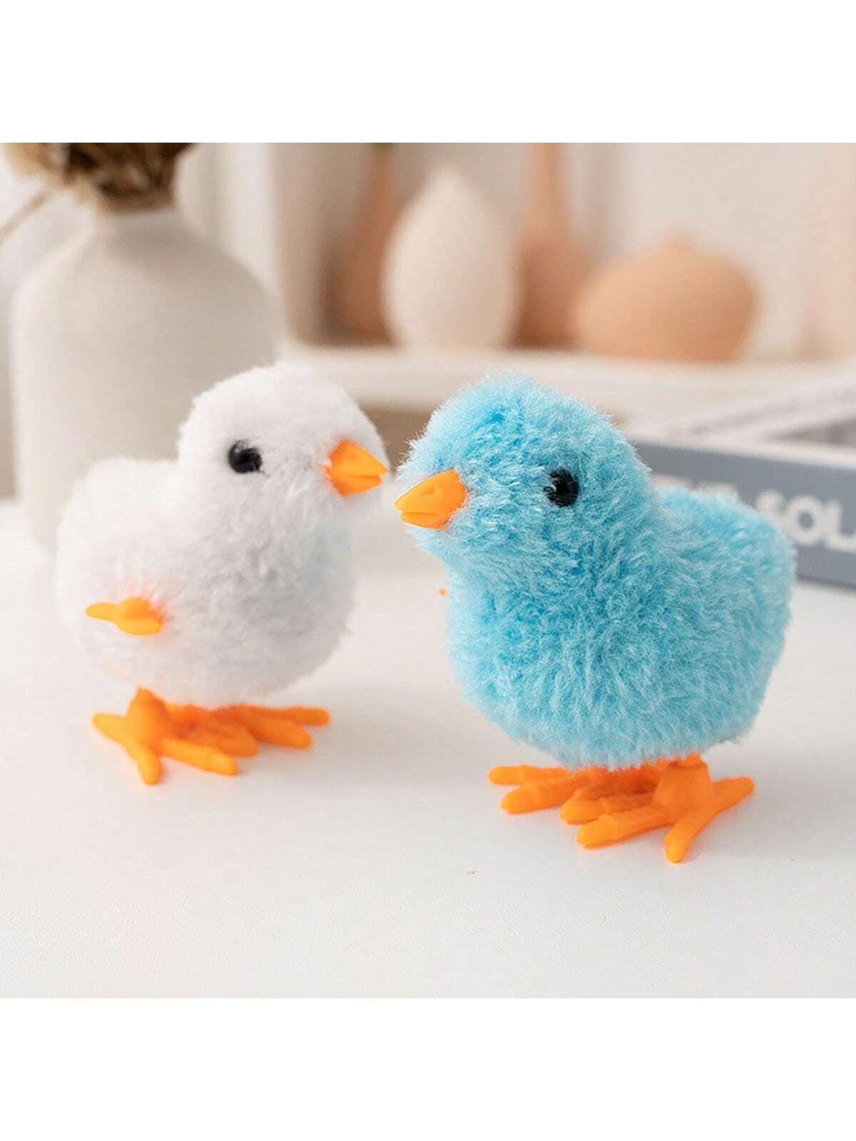 1 PC On Chain Spring Jumping Plush Chicken Simulation Hot Selling Emotional Toy