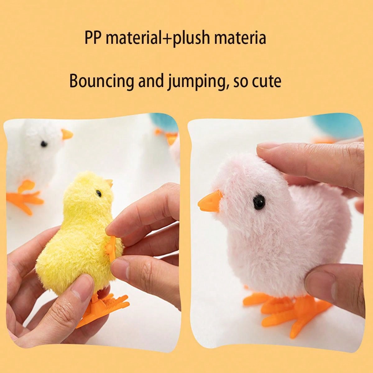 1 PC On Chain Spring Jumping Plush Chicken Simulation Hot Selling Emotional Toy