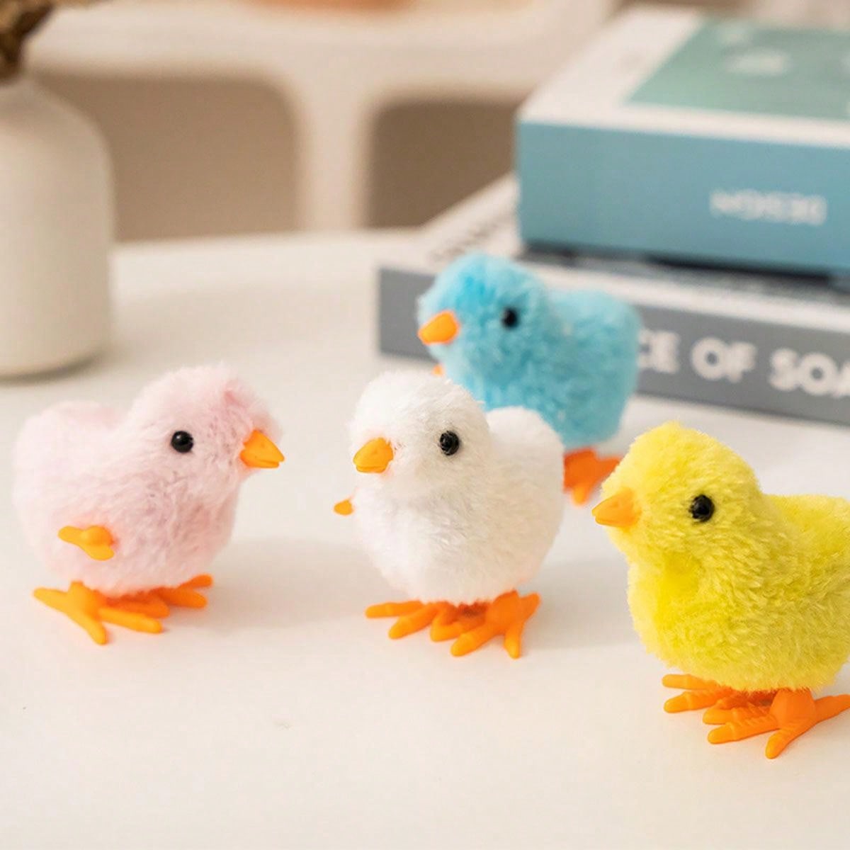 1 PC On Chain Spring Jumping Plush Chicken Simulation Hot Selling Emotional Toy