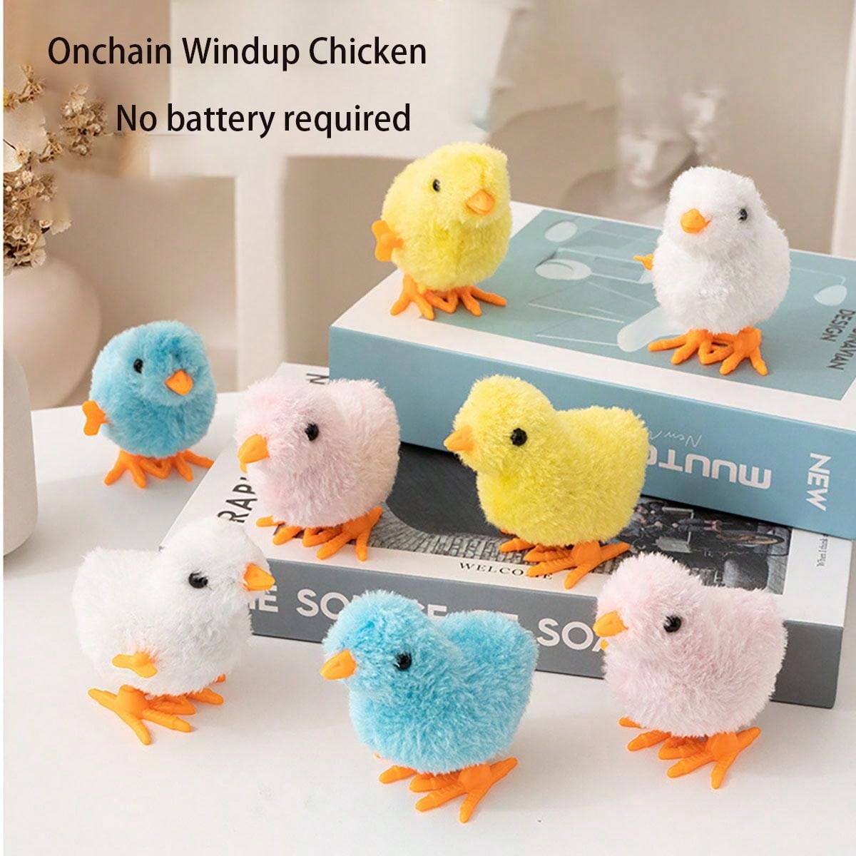 1 PC On Chain Spring Jumping Plush Chicken Simulation Hot Selling Emotional Toy