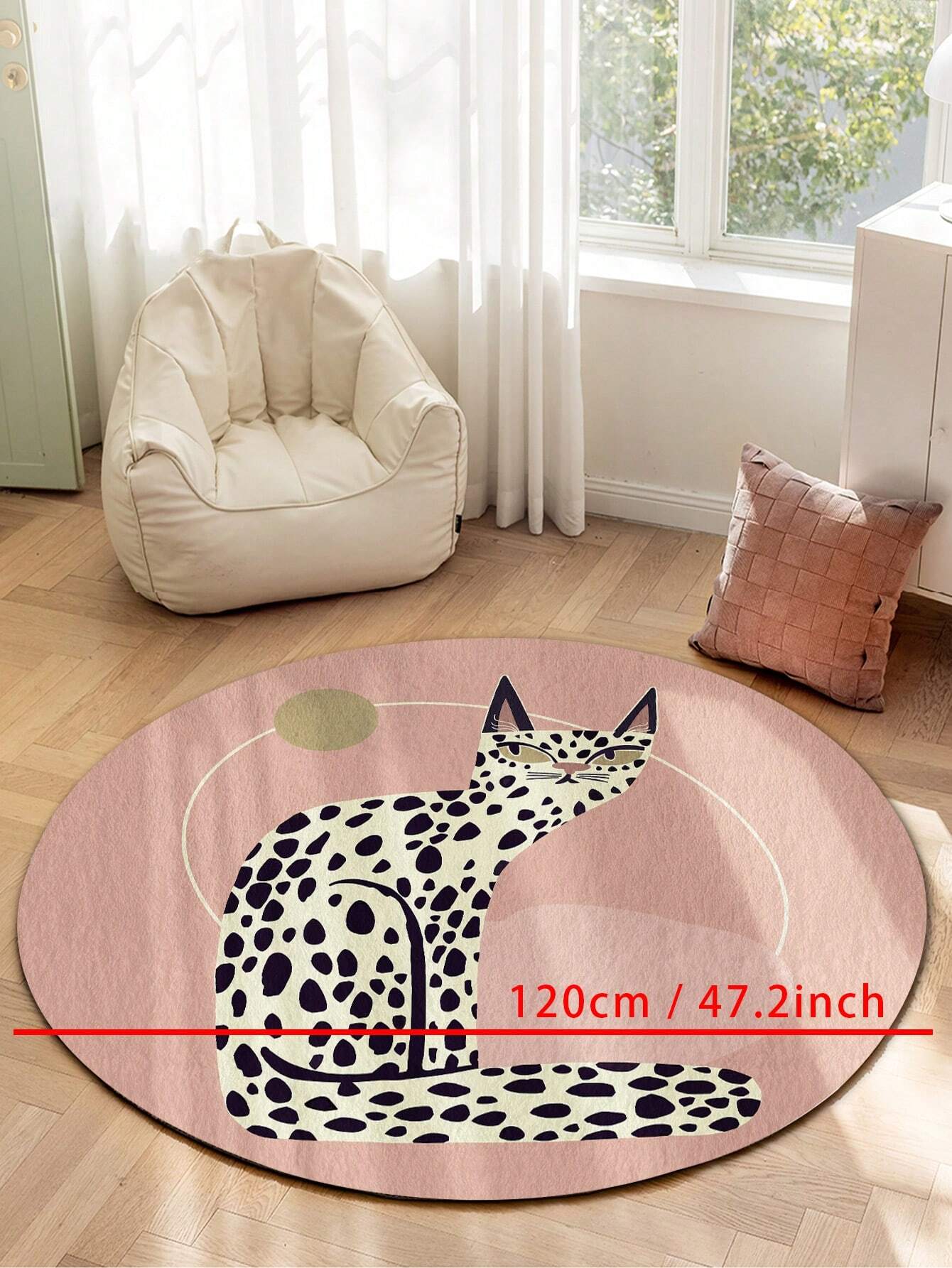 1pc Round Children Carpet, Cartoon Style Soft And Thick Anti-Slip Washable Floor Mat, Ideal For Living Room And Bedroom Home Decor ,Room Decor