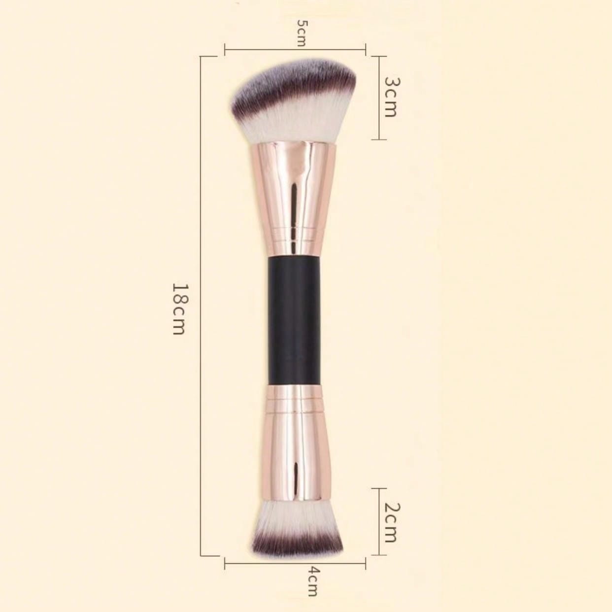 One Portable Double-Ended Multi-Functional Makeup Brush For Face: Foundation Brush, Contour Brush, Powder Brush, Blush Brush All-In-One Makeup Brush Suitable For Men And Women