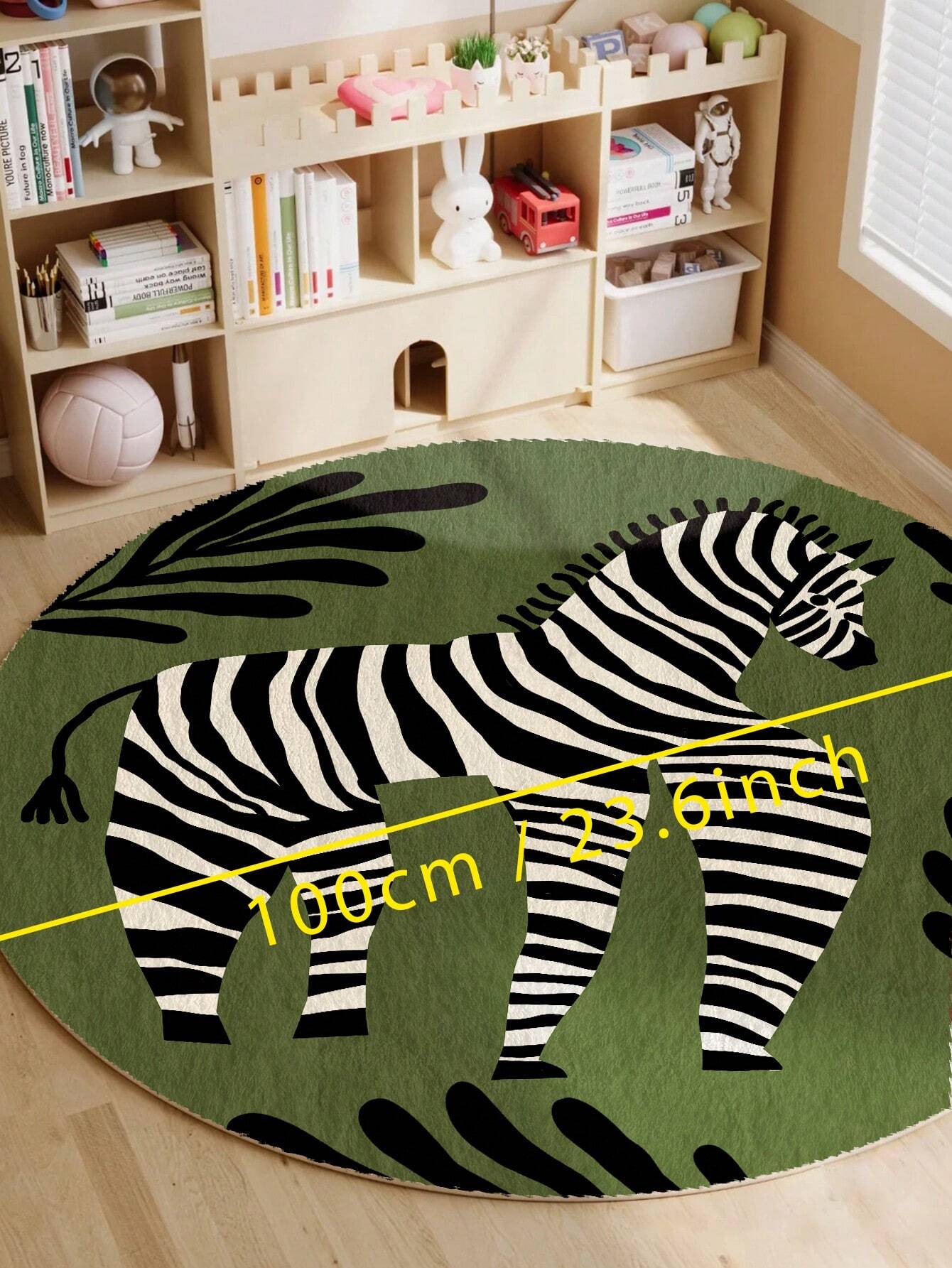 1pc Round Children Carpet, Cartoon Style Soft And Thick Anti-Slip Washable Floor Mat, Ideal For Living Room And Bedroom Home Decor ,Room Decor