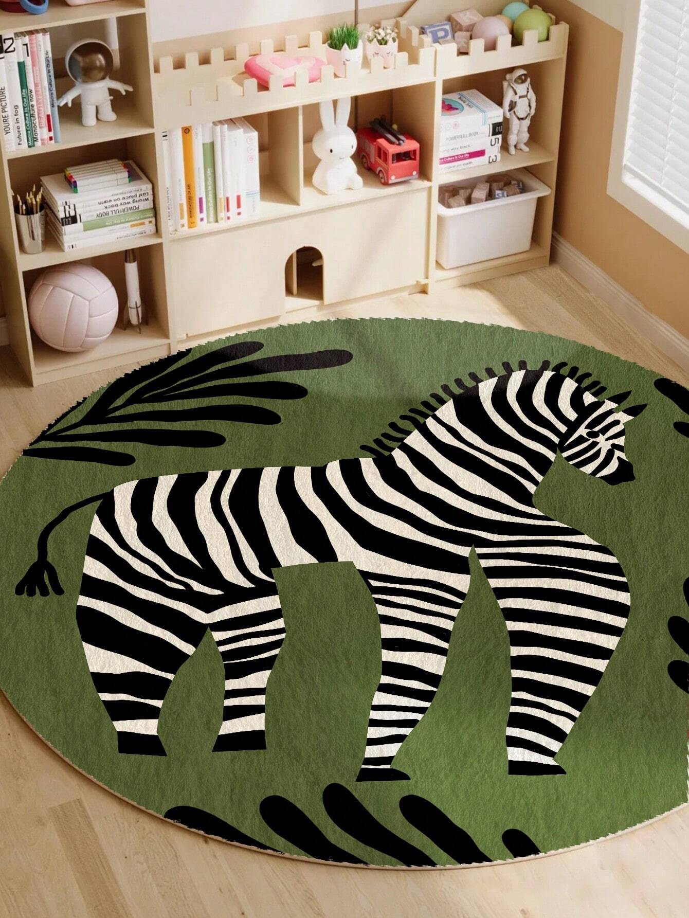 1pc Round Children Carpet, Cartoon Style Soft And Thick Anti-Slip Washable Floor Mat, Ideal For Living Room And Bedroom Home Decor ,Room Decor