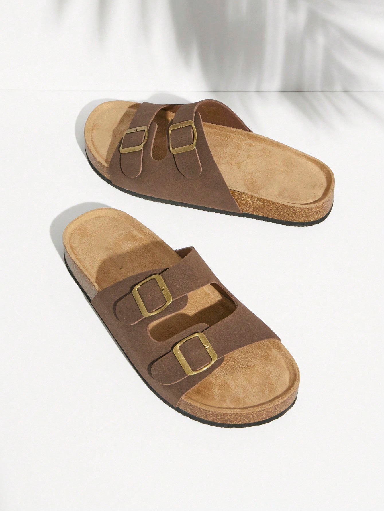 All-Time Bestseller Men's Replica Coffee Double-Buckle Cork Footbed Slide Sandals–Timeless, Supportive & Versatile