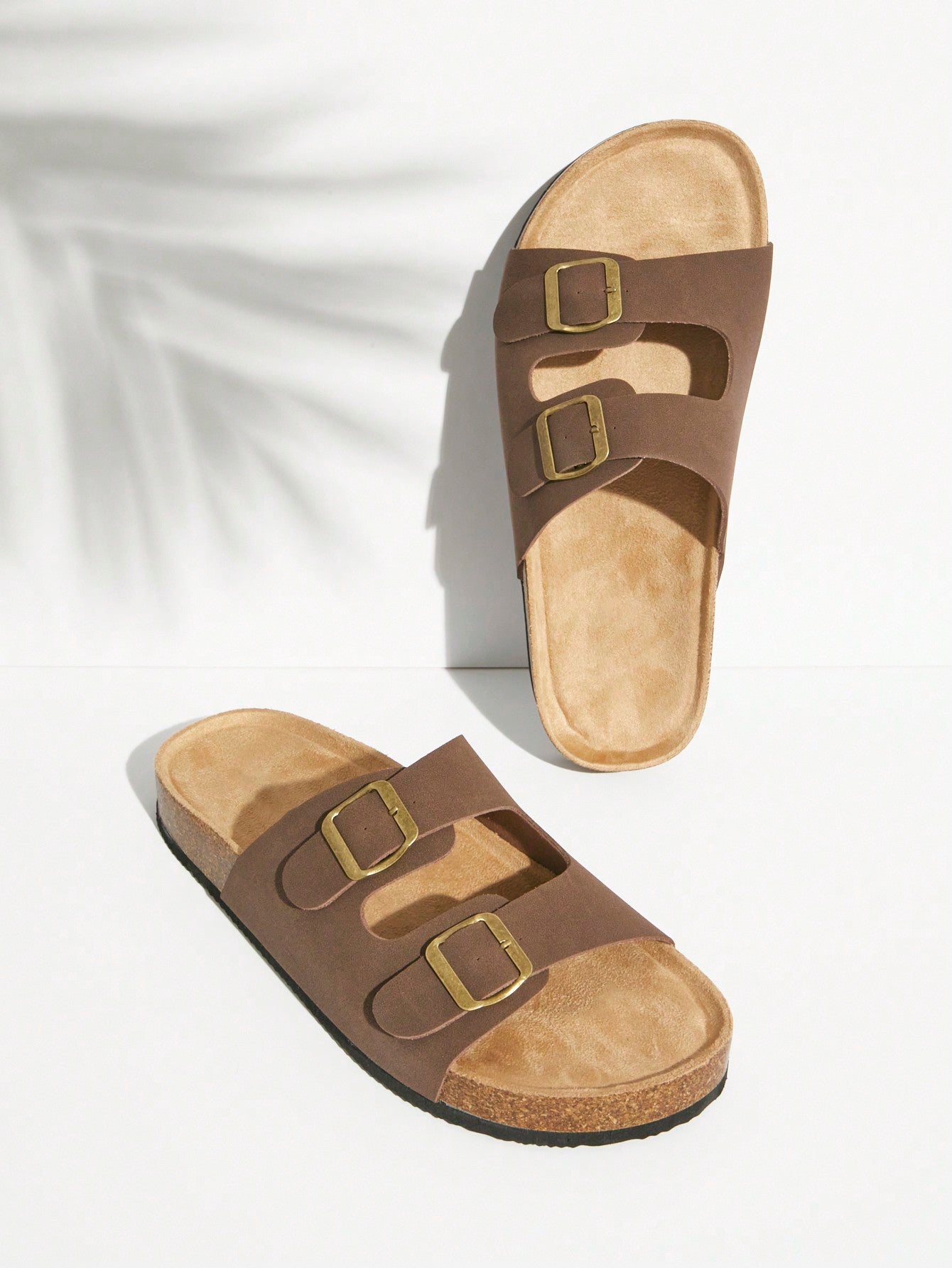 All-Time Bestseller Men's Replica Coffee Double-Buckle Cork Footbed Slide Sandals–Timeless, Supportive & Versatile