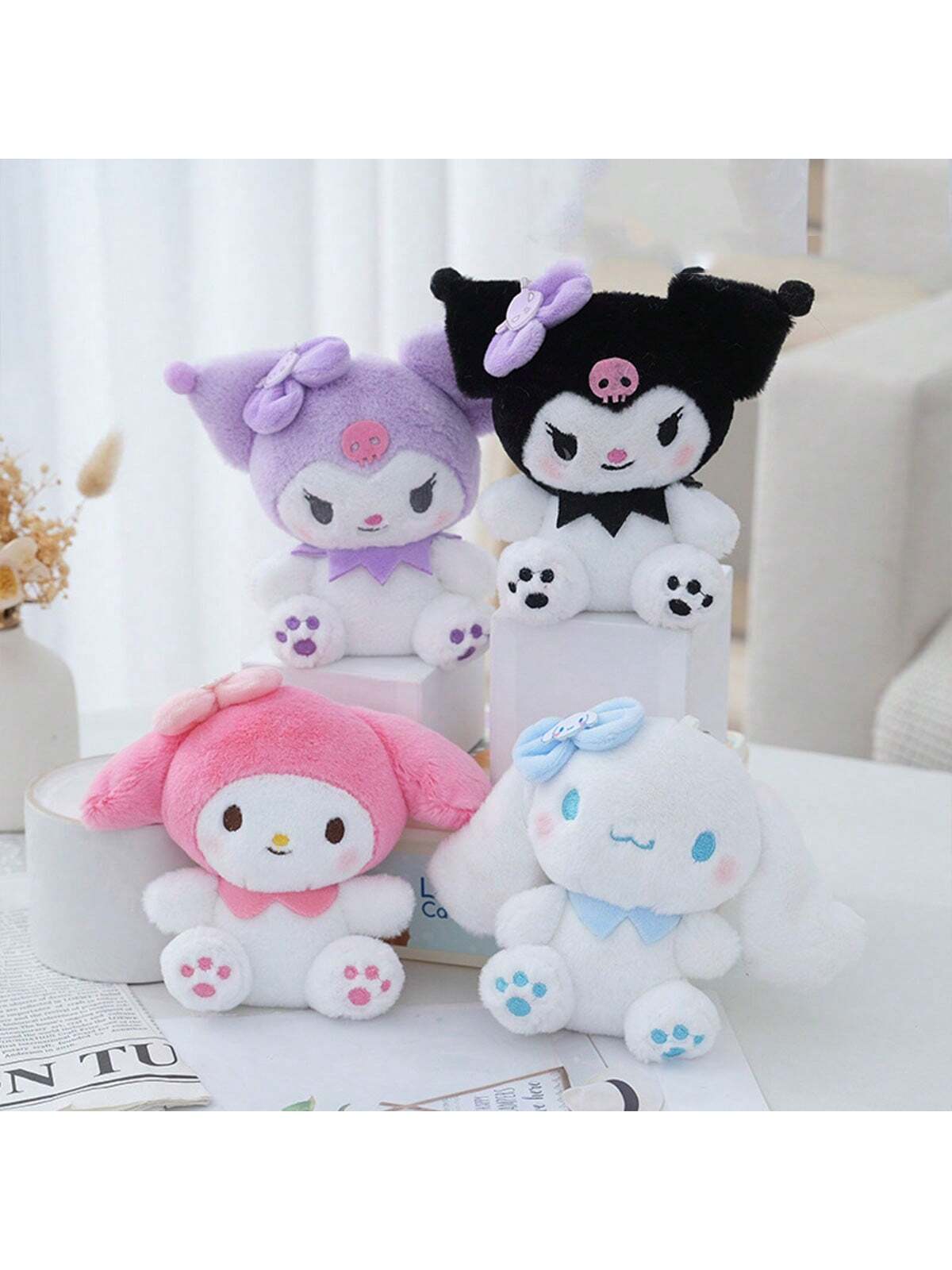 Christmas Decoration Sanrio Series Kuromi Plush Pendant, Cinnamoroll Doll, Melody Keychain, Bag Accessory, Birthday Gift