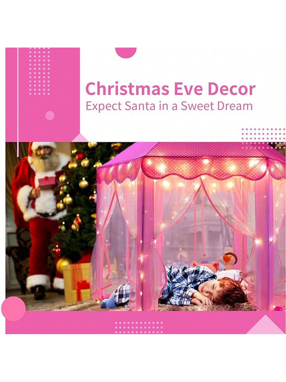 Christmas Decoration 1 PC Game House Tent, Indoor Princess Toy House, Christmas Gift, Castle Toys, Sleep Assistant, Foldable Tent, Outdoor Portable Tent,Toy Tent,Kids Play Tent