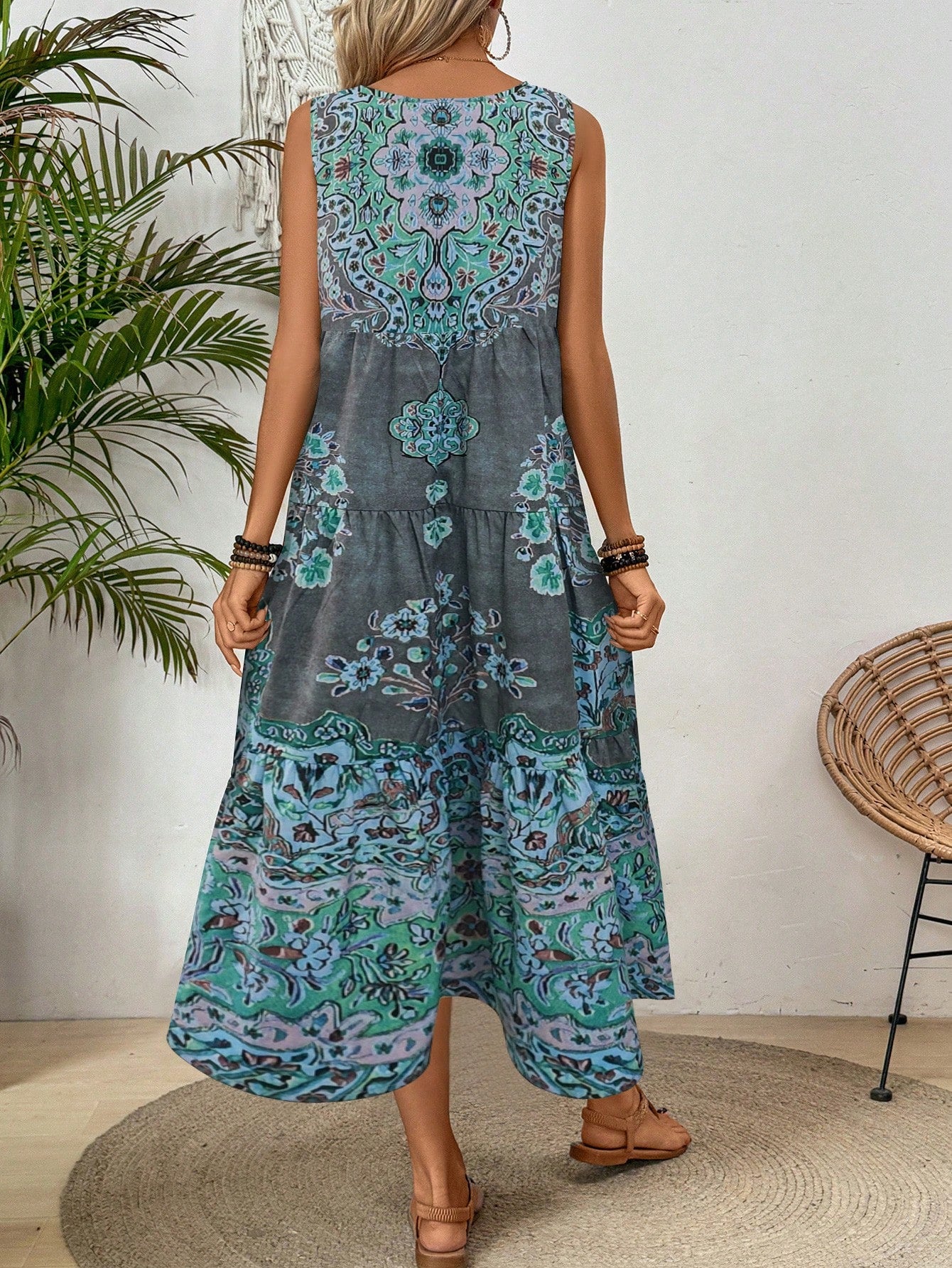 Holidaya Casual Vacation Long Printed Dress