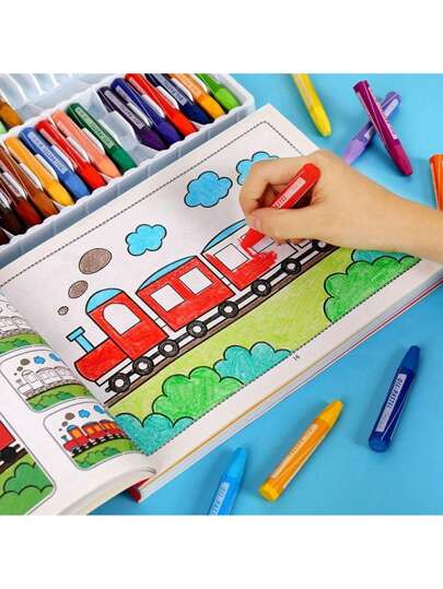 1pc Educational Picture Book With Vehicles, Animals, Vegetables, Children's Coloring Drawing Book (Random Style)