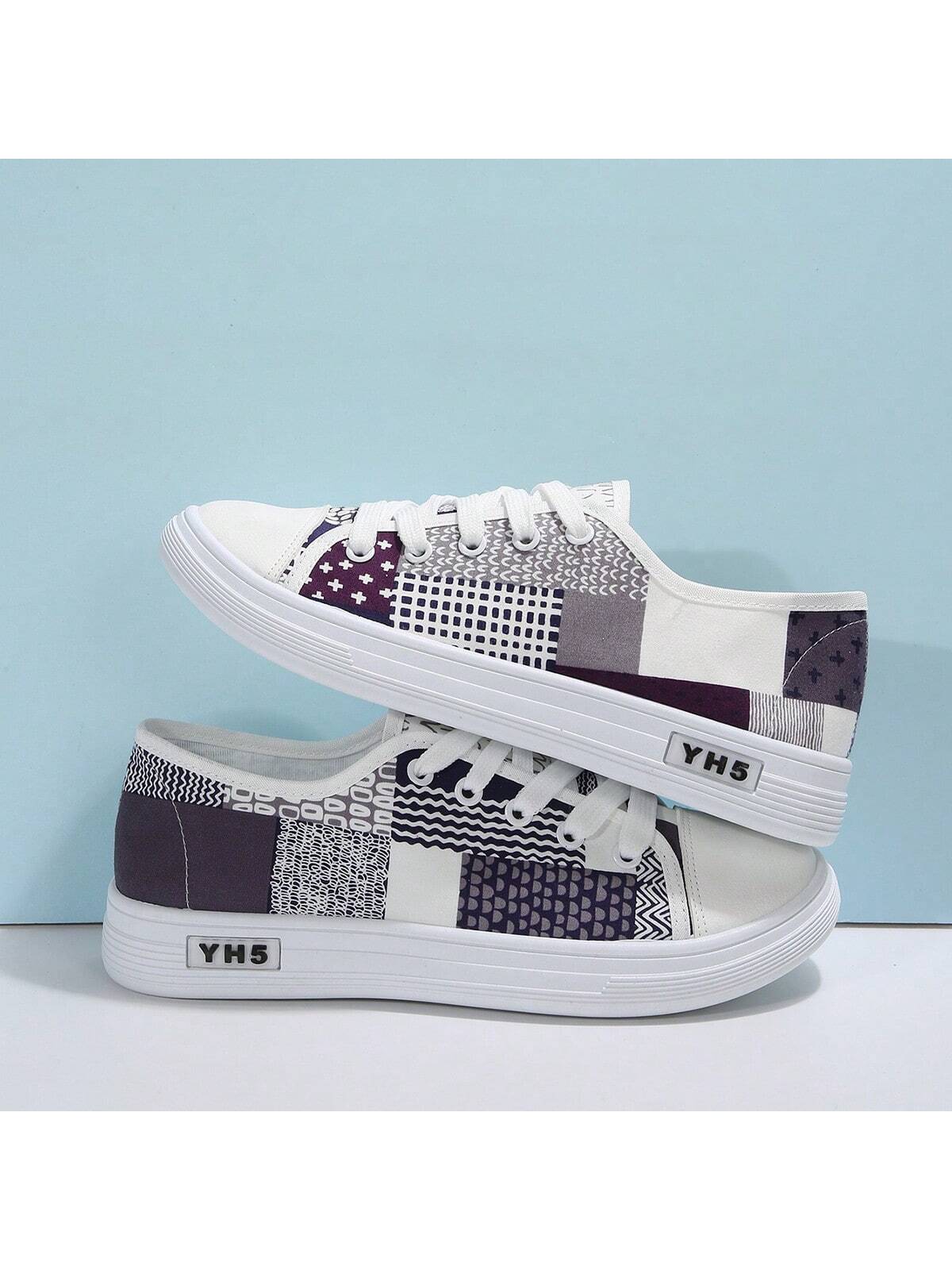 Women's Round Toe Lace-Up Canvas Shoes, All Season Comfort Sporty Fashionable Simple Casual Breathable Slip-Resistant