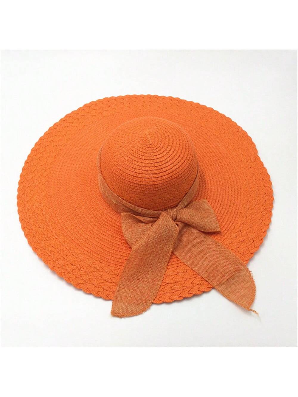 Women's Summer Korean Straw Hat Imitation UV Beach Hat Wide Brim Sun Hat Travel Hat Women