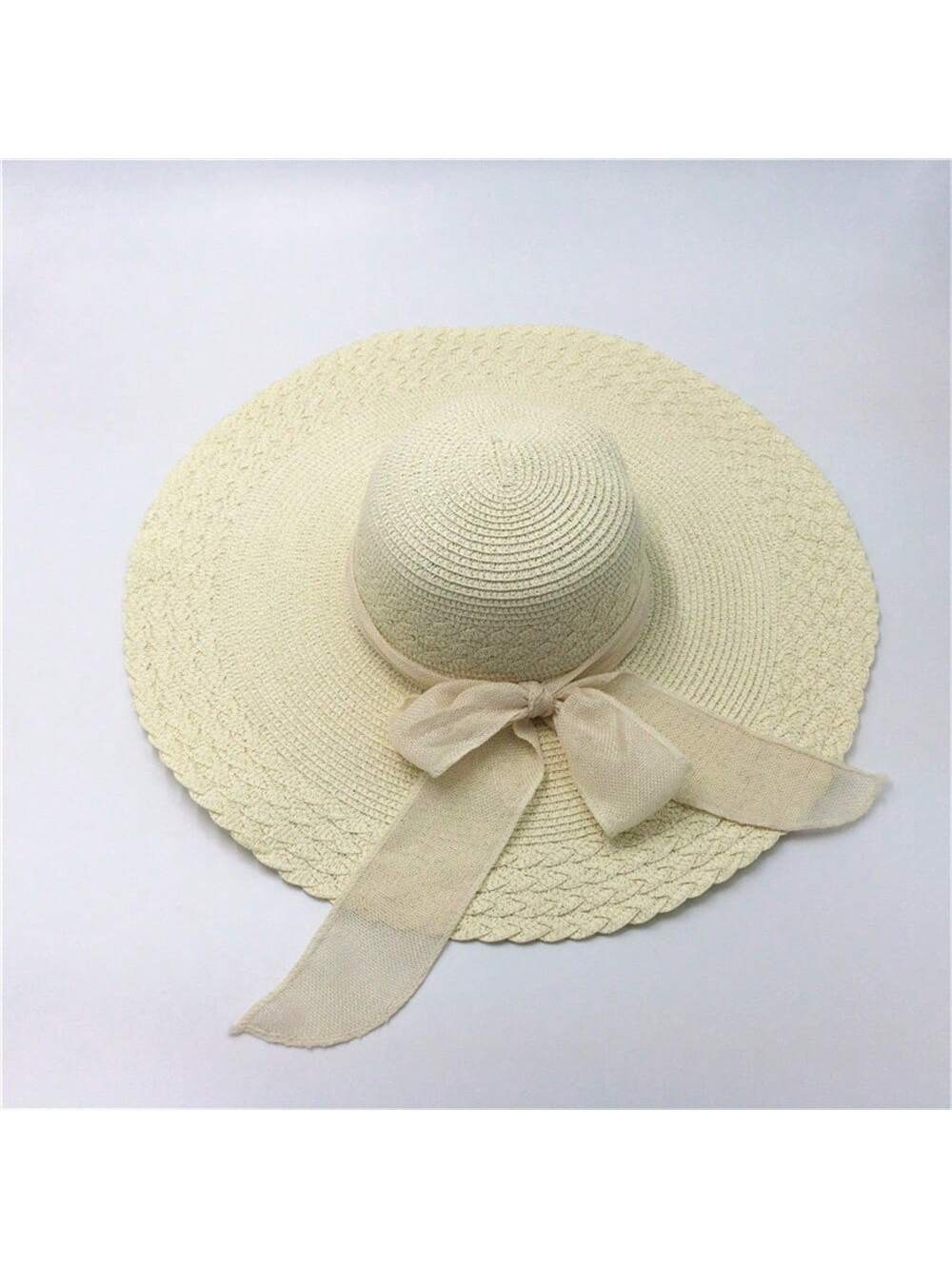 Women's Summer Korean Straw Hat Imitation UV Beach Hat Wide Brim Sun Hat Travel Hat Women