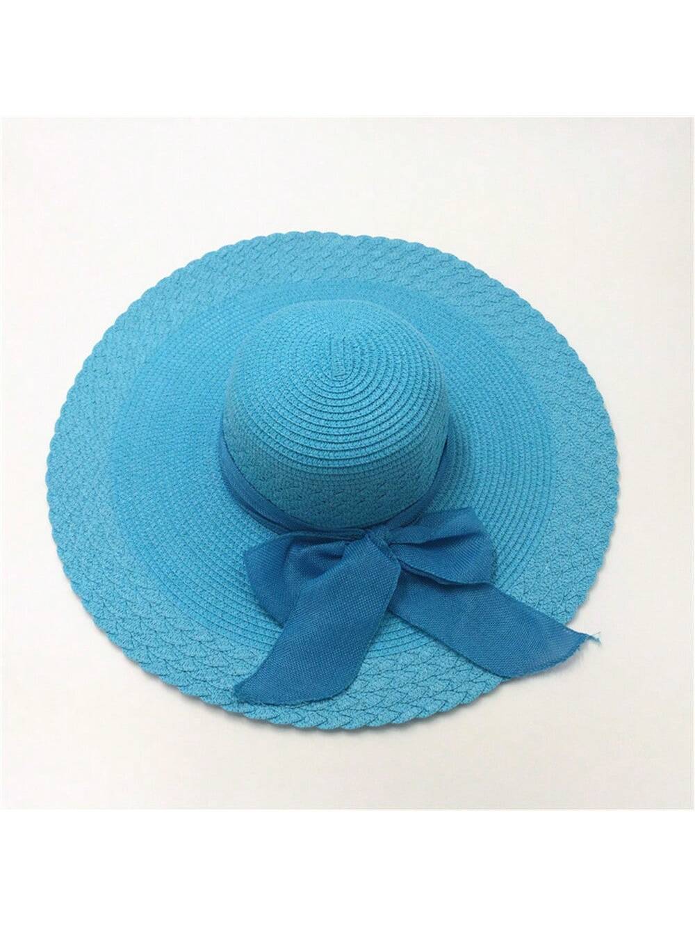 Women's Summer Korean Straw Hat Imitation UV Beach Hat Wide Brim Sun Hat Travel Hat Women