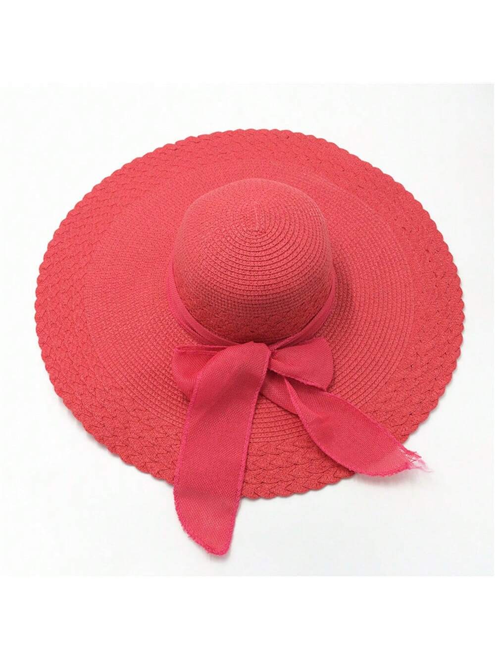 Women's Summer Korean Straw Hat Imitation UV Beach Hat Wide Brim Sun Hat Travel Hat Women