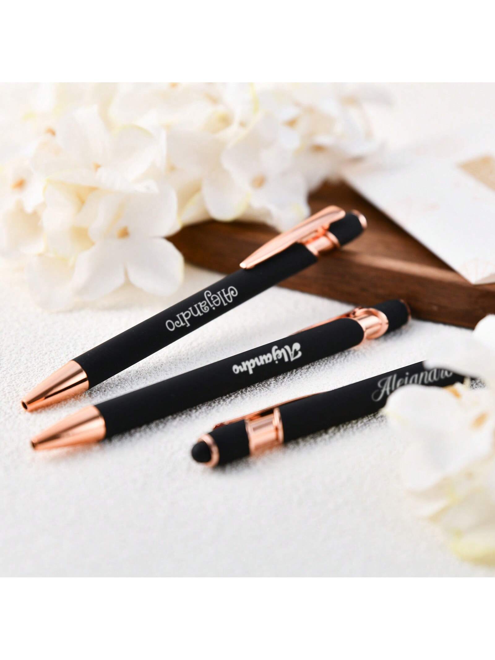 Personalized Gift Pen, Exquisite Custom Pen, Bridesmaid Gift, Friend Gift, Alumni Gift, Commemorative Gift, Rubber Soft Touch Ballpoint Pen, Luxury Soft Touch Rose Gold Pen