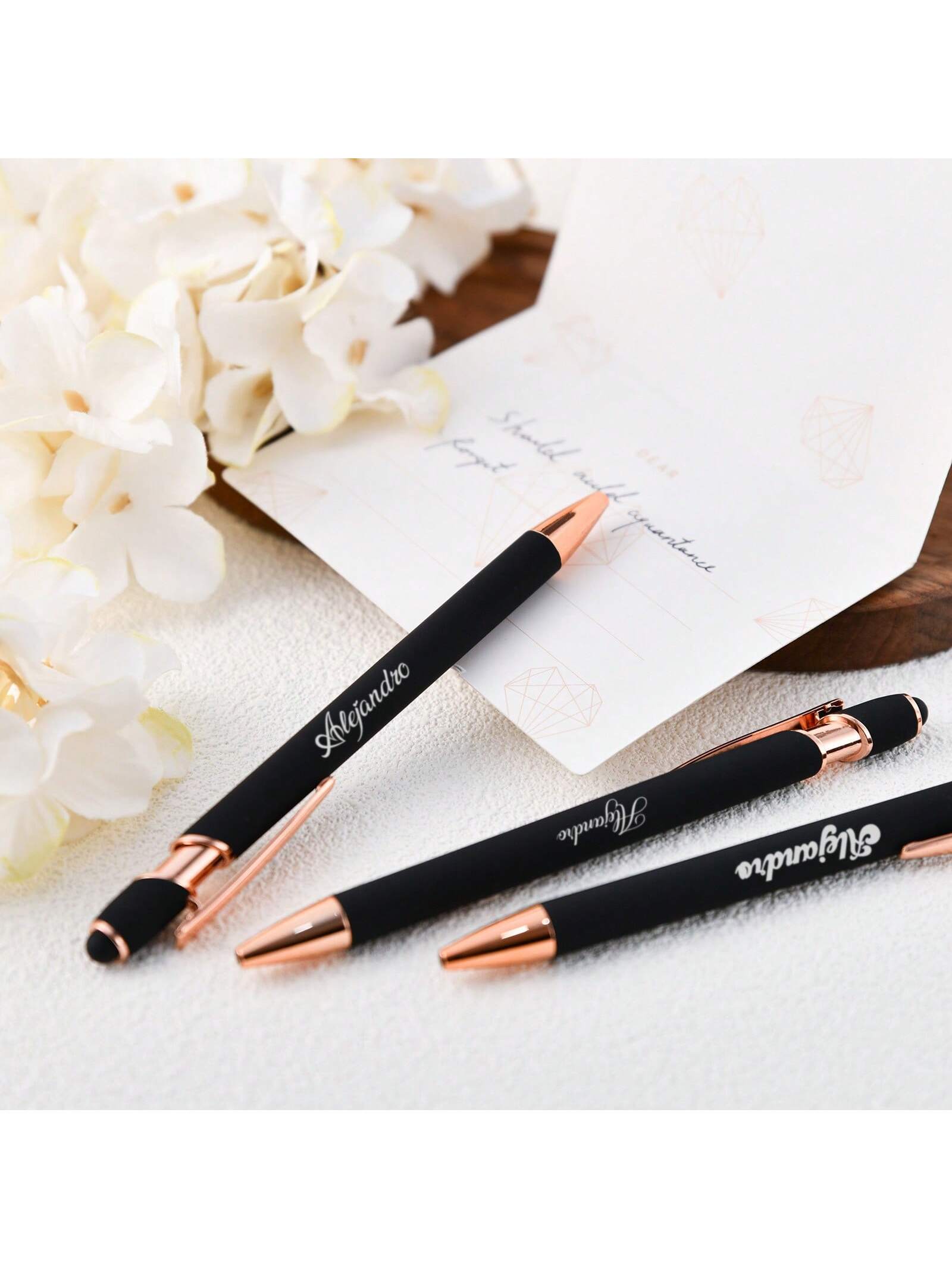 Personalized Gift Pen, Exquisite Custom Pen, Bridesmaid Gift, Friend Gift, Alumni Gift, Commemorative Gift, Rubber Soft Touch Ballpoint Pen, Luxury Soft Touch Rose Gold Pen