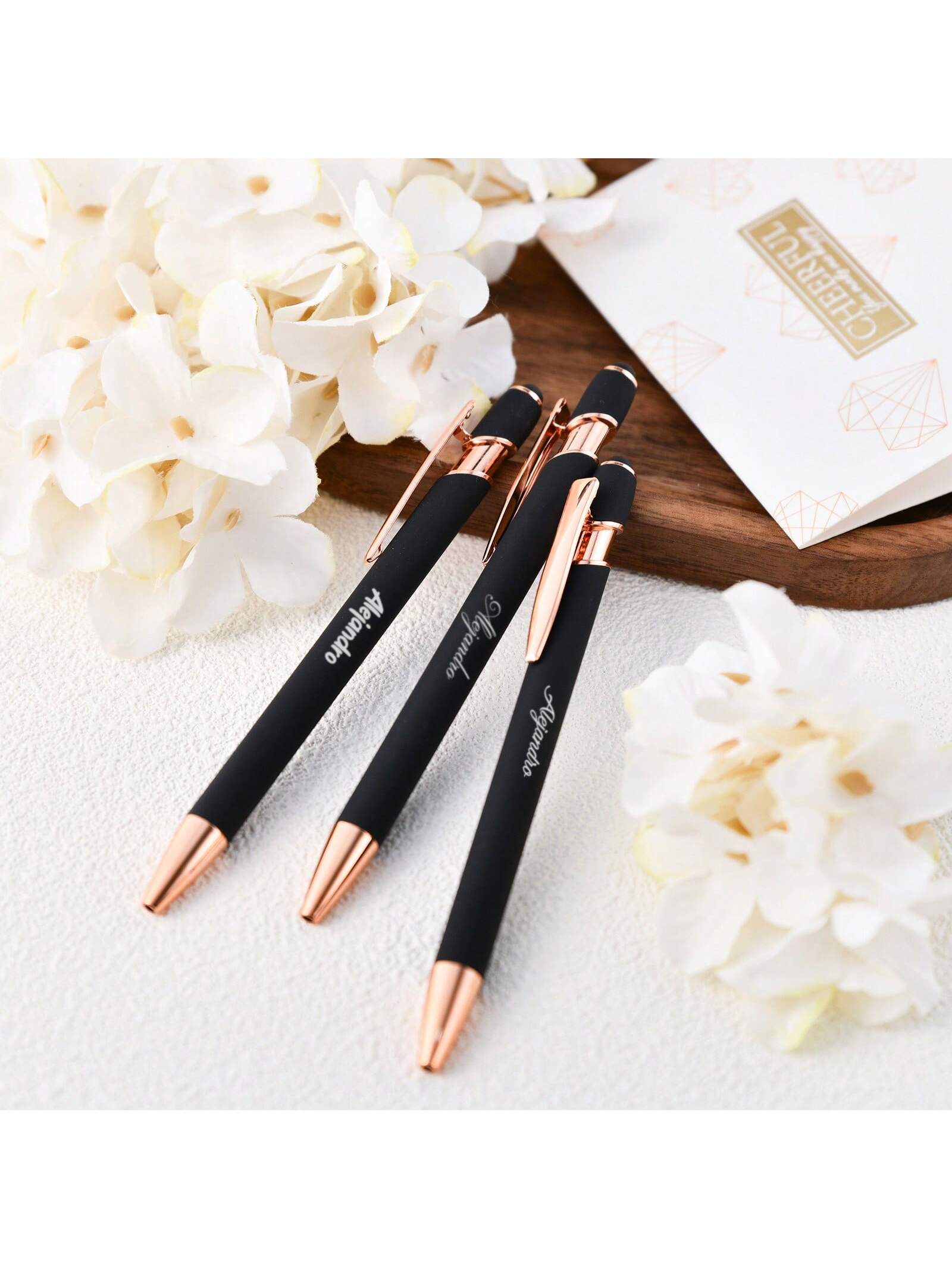 Personalized Gift Pen, Exquisite Custom Pen, Bridesmaid Gift, Friend Gift, Alumni Gift, Commemorative Gift, Rubber Soft Touch Ballpoint Pen, Luxury Soft Touch Rose Gold Pen