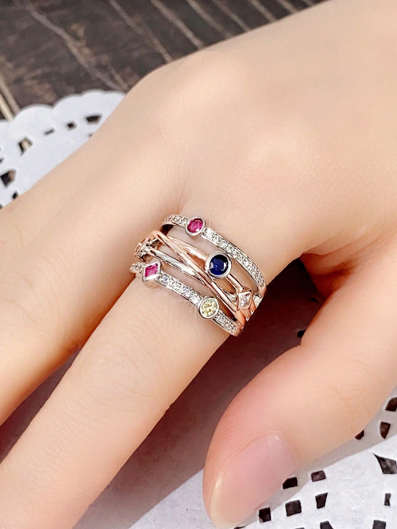 1 PC Fashion S925 Sterling Silver Cubic Zirconia Rings Wedding Jewelry For Women Fine Jewelry