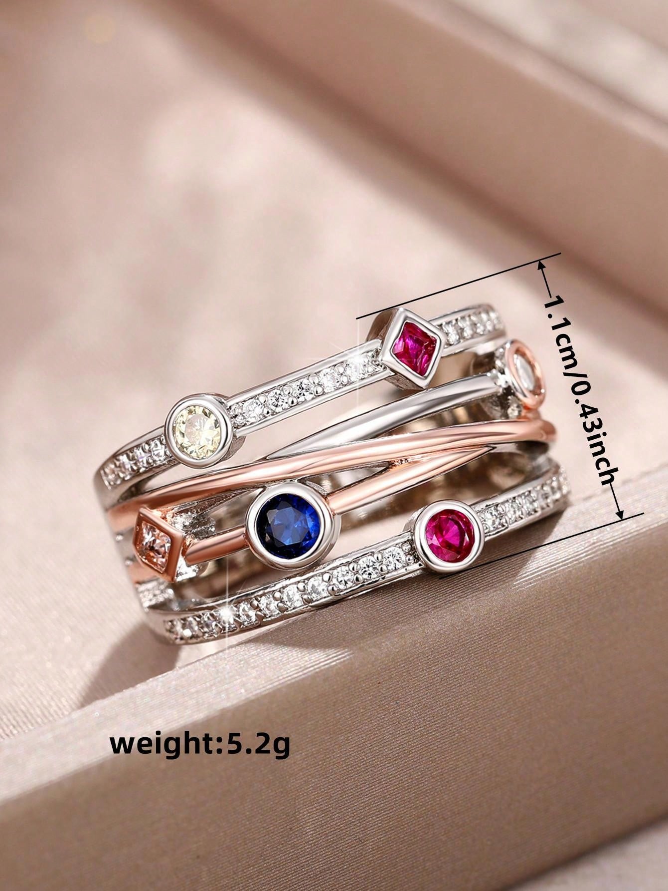 1 PC Fashion S925 Sterling Silver Cubic Zirconia Rings Wedding Jewelry For Women Fine Jewelry