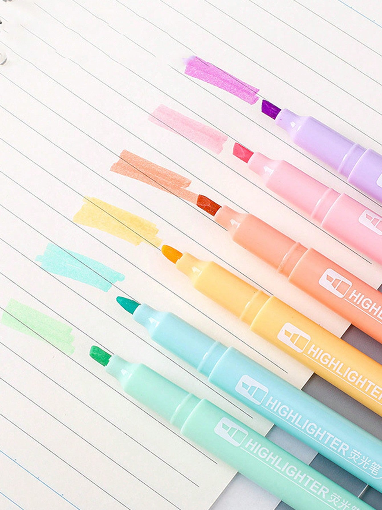 1box 6pcs Colorful Fluorescent Highlighter Pens For Students