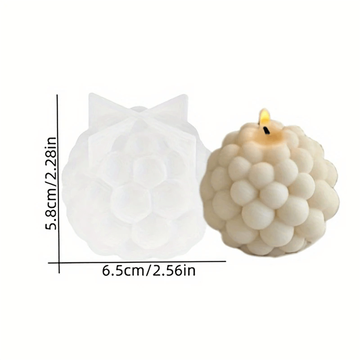 3D Silicone Candle Mold Cylindrical Bubble Round Ball Scented Aromatherapy Plaster Candle Mould DIY Cake Handmade Making Mold